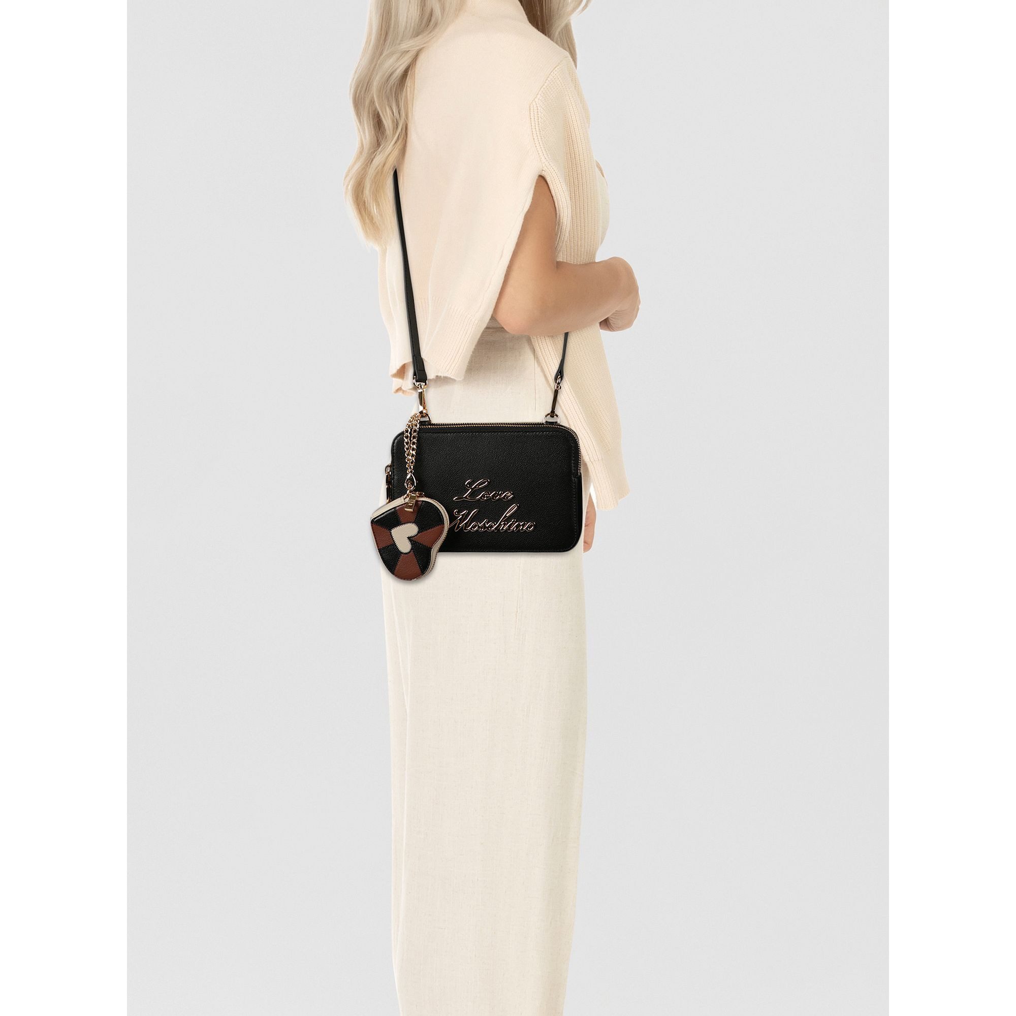 LOVE MOSCHINO Umhängetasche Heart Charm, Leder