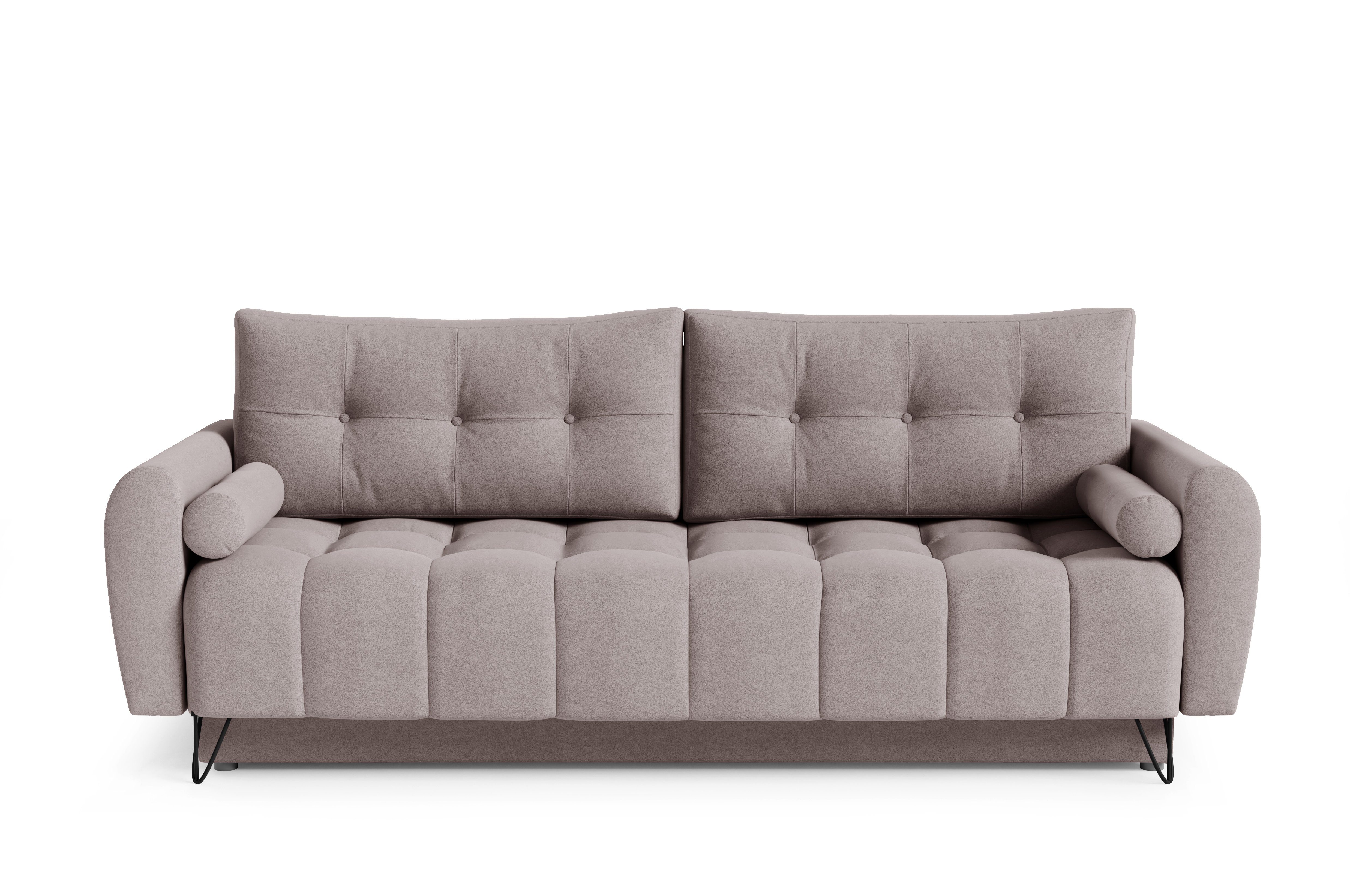 MOEBLO Schlafsofa OHIO, Sofa Couch (BxHxT): 233x93x100 Bettkasten Wohnzimmer - Sofagarnitur mit Schlaffunktion Wohnlandschaft cm, Polstersofa Bettfunktion und mit für