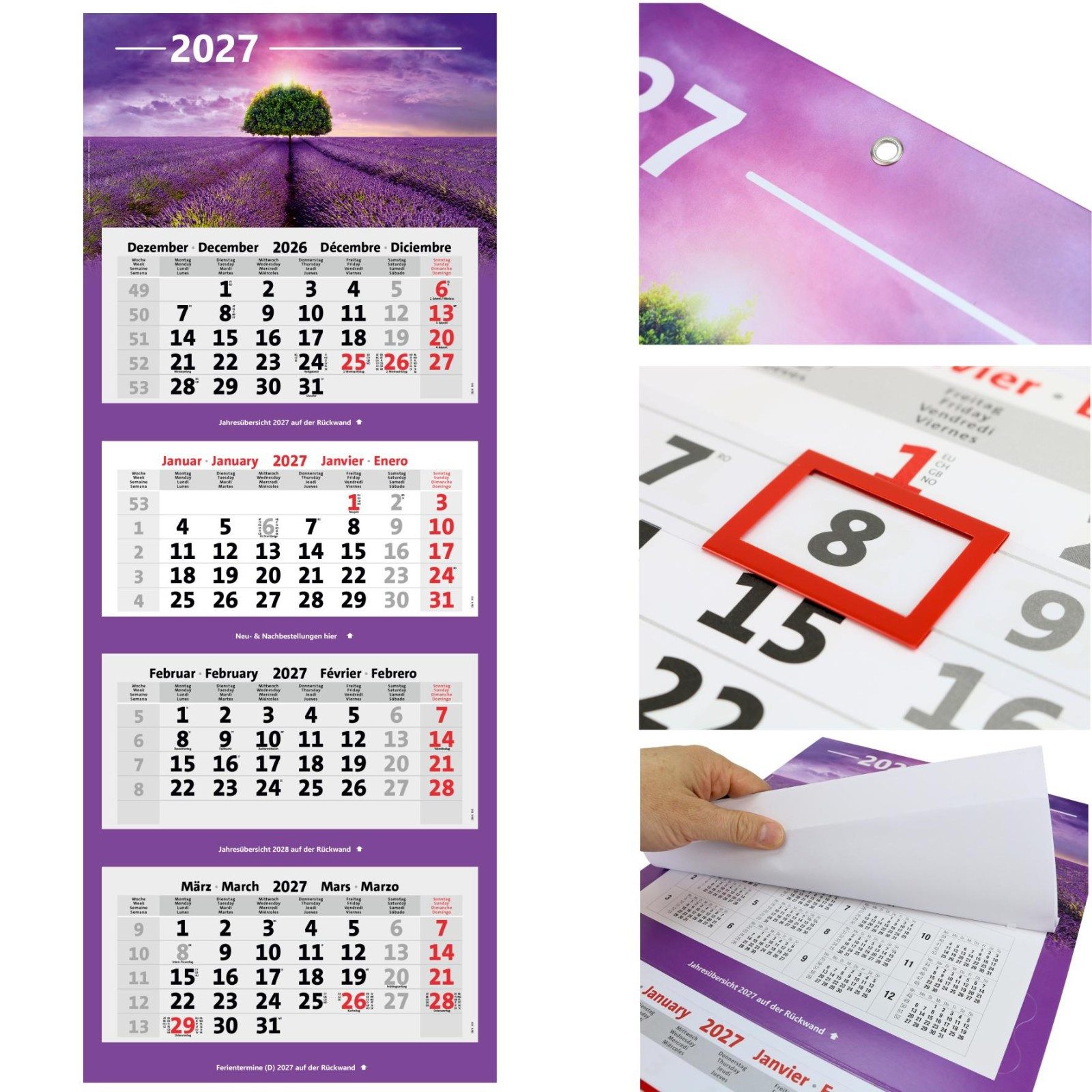 Anschütz Wandkalender Kombi 4-Monatskalender 2027