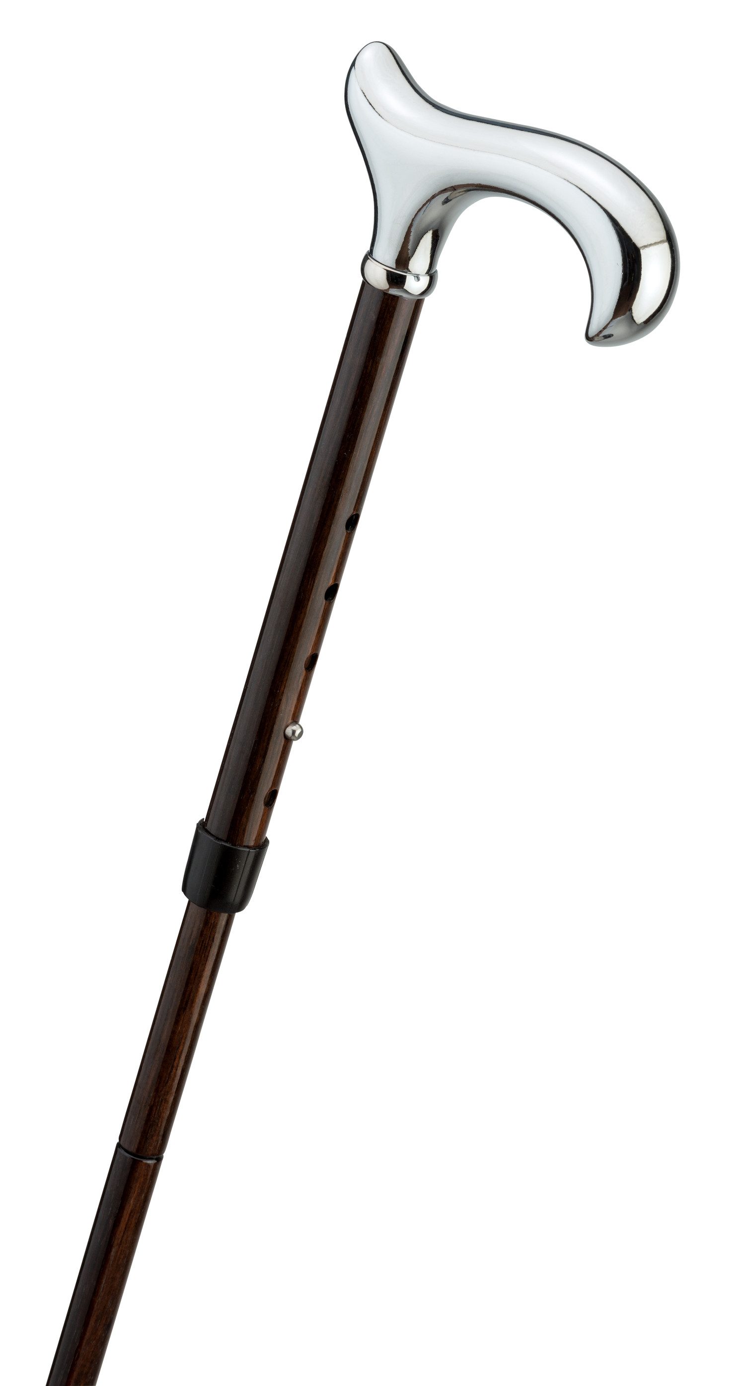 Stockshop Gehstock Faltstock Philharmony, ergon. Derbygriff, Ebenholz, faltbar, Chromring