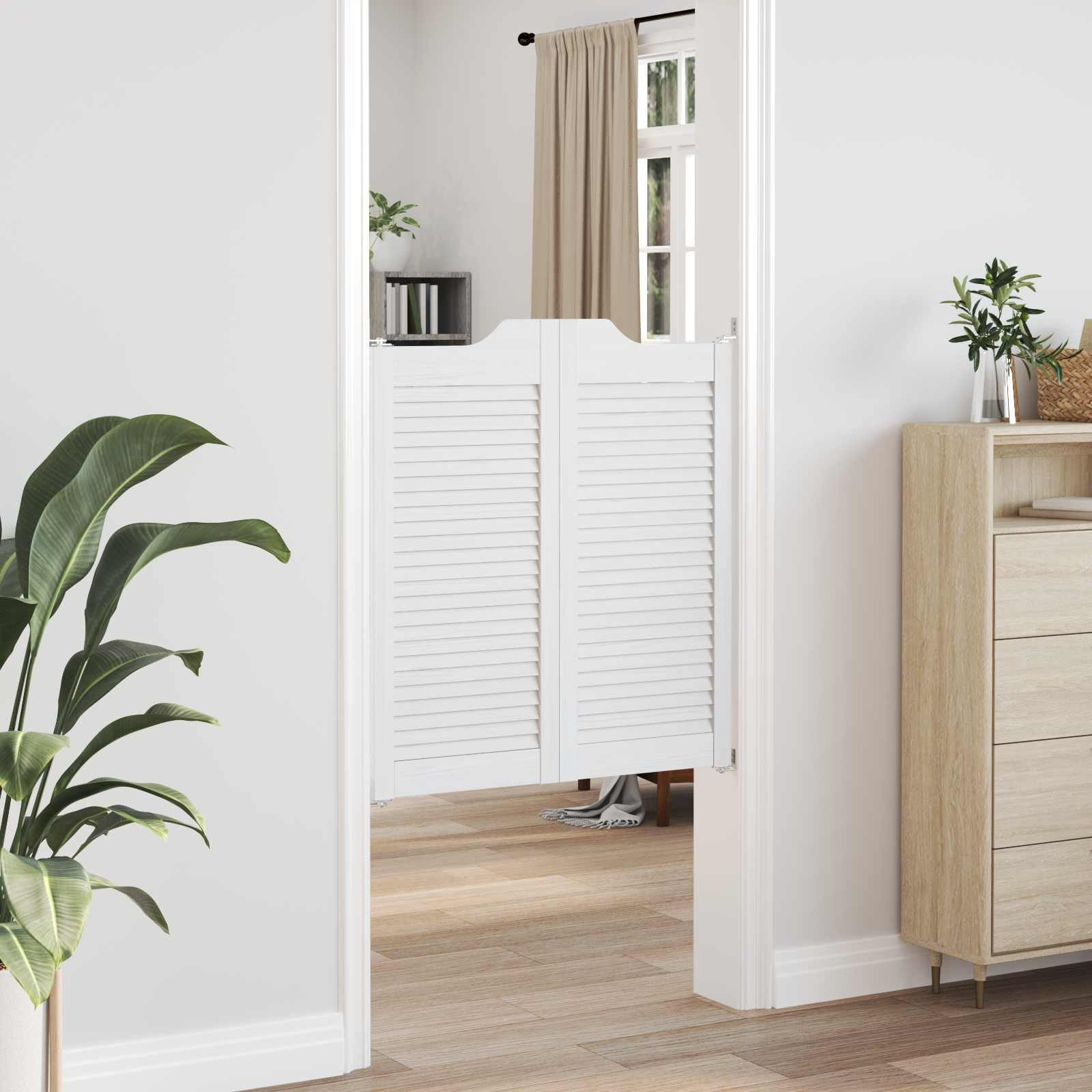 vidaXL Haustür Schwingtüren Weiß 90 x 40 cm Massives Kiefernholz (1-St)