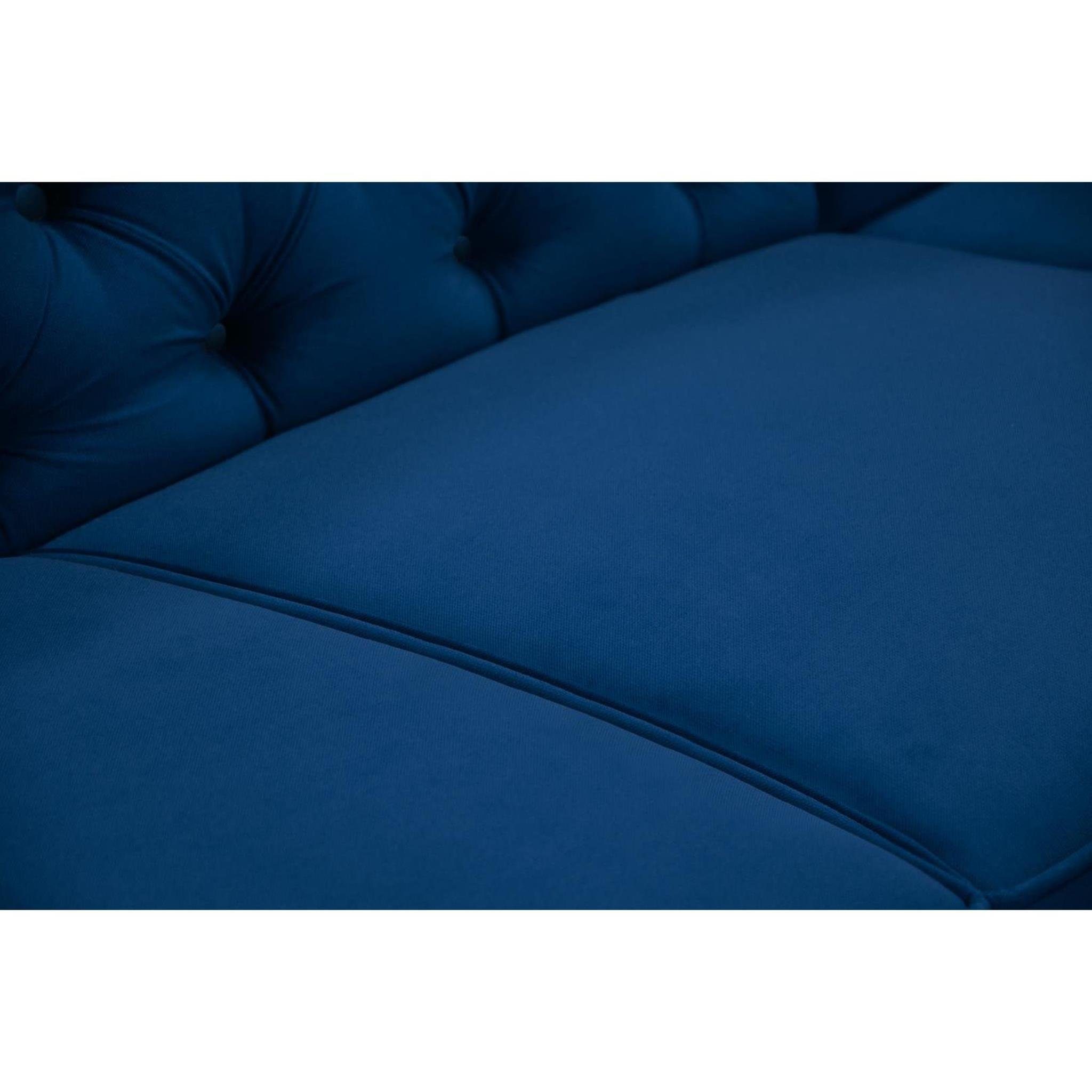 Beautysofa mit mit oder aus Relaxfunktion, (kronos mane Marineblau 2x L-Form 09) Bettkästen links Polsterecke rechts Chester, Ecksofa Velour, montierbar,