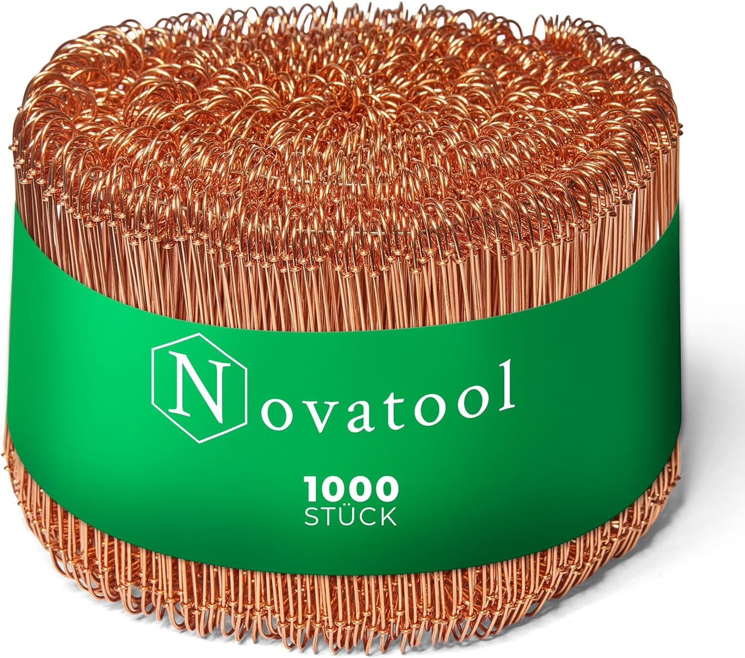 Novatool Wickeldraht 862523-001-1xStuck, 1.000 Stück Rödeldraht mit Ösen 1 x 140mm Bindedraht verkupfert, robus