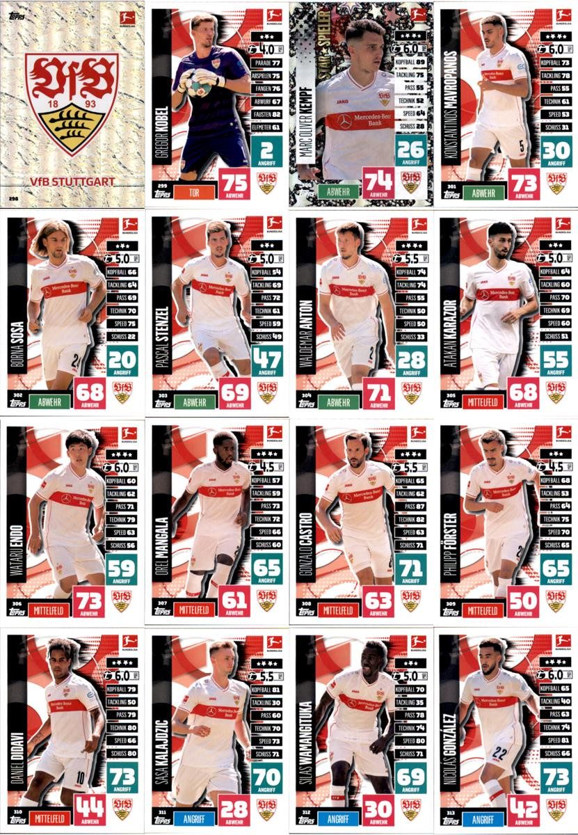 Topps Sammelkarte Topps Match Attax - 2020/21 - Mannschaftspaket - VfB Stuttgart