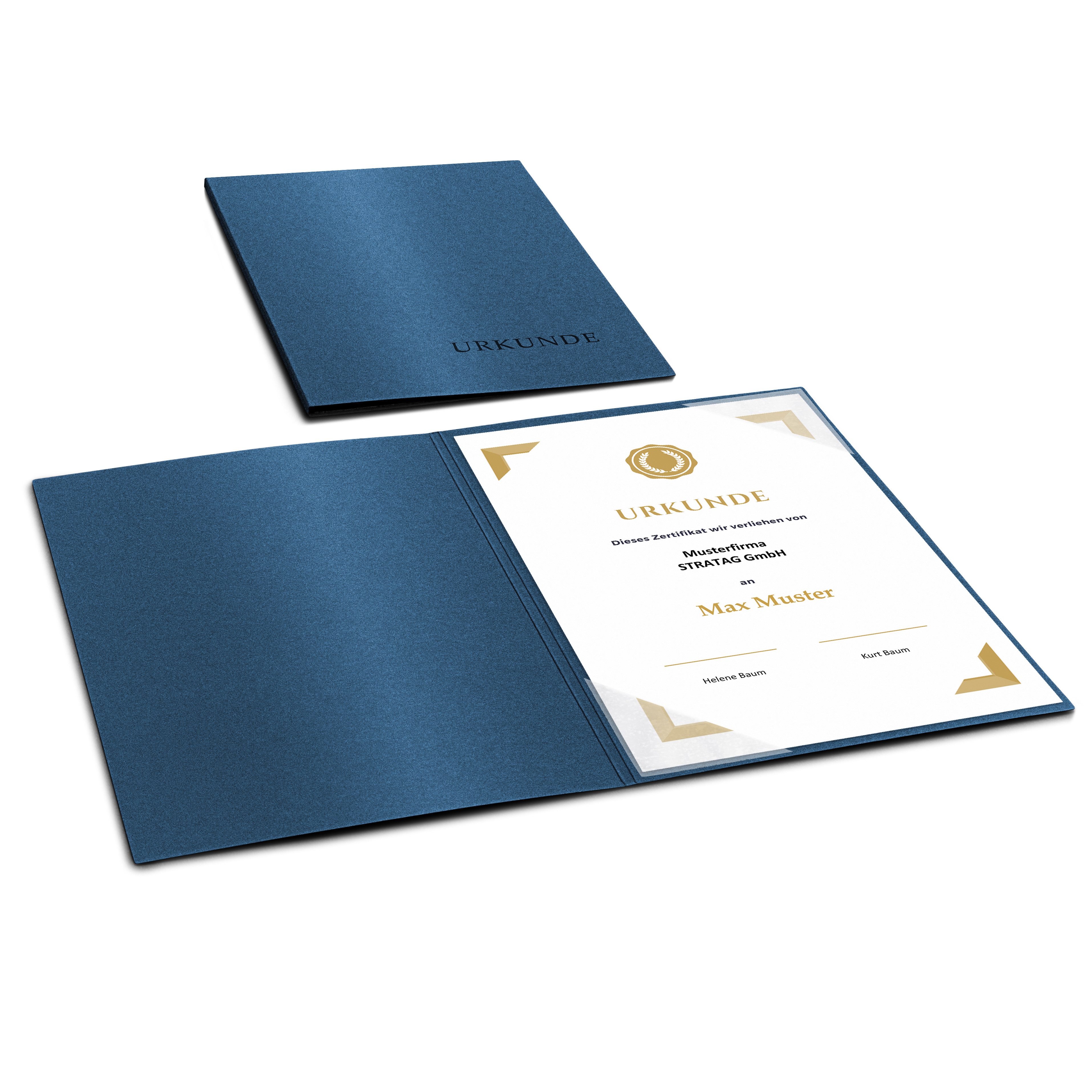 STRATAG Organisationsmappe Urkundenmappen Esclusiva® Basic - 5 Stück 1-tlg Metallic-Effekt (Set, 5-St., Metallic-Karton mit hochwertiger Prägung URKUNDE), direkt vom Hersteller STRATAG - handgefertigt in Deutschland