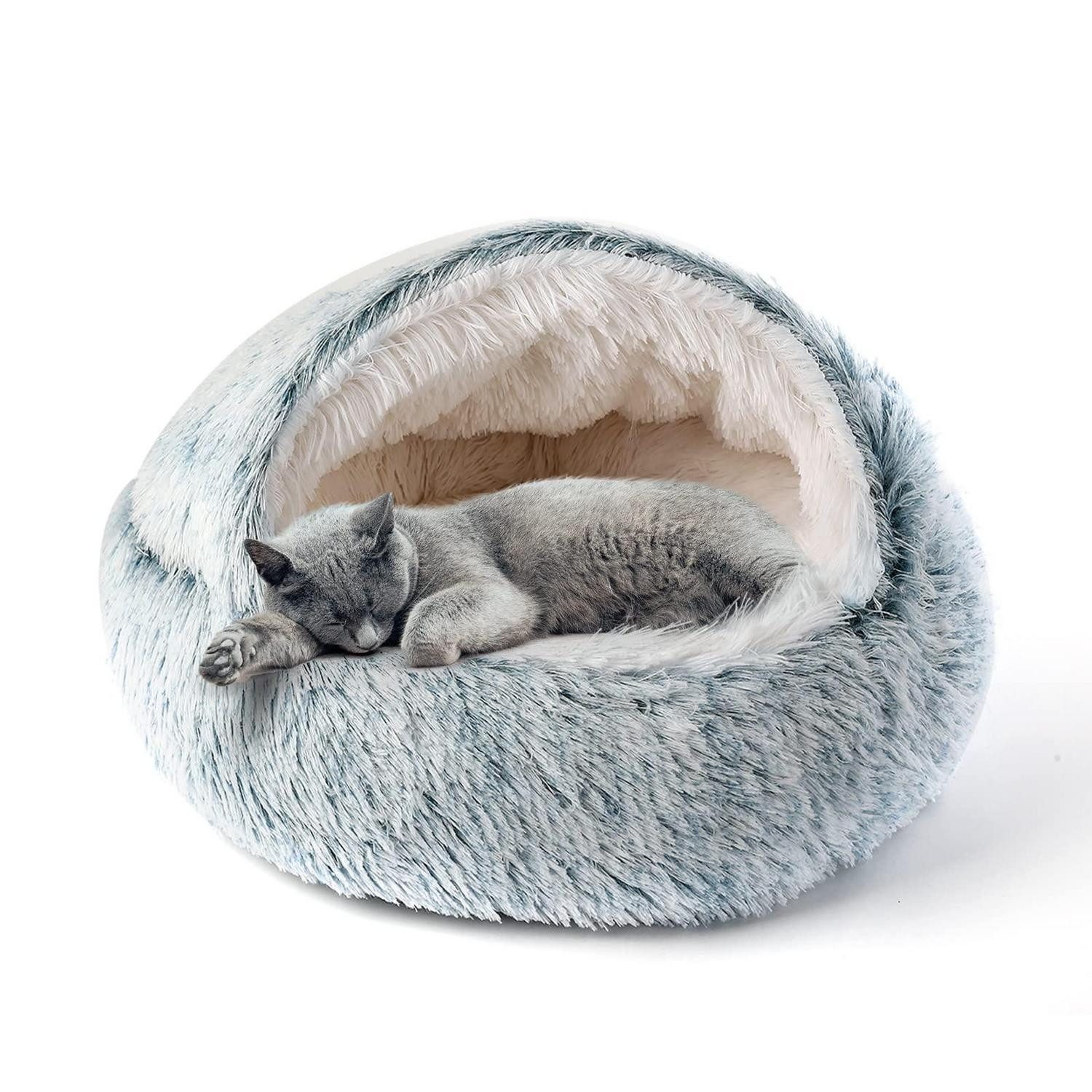 LuxusKollektion Katzenliege Katzenbett Flauschig Grau 50x50x35cm