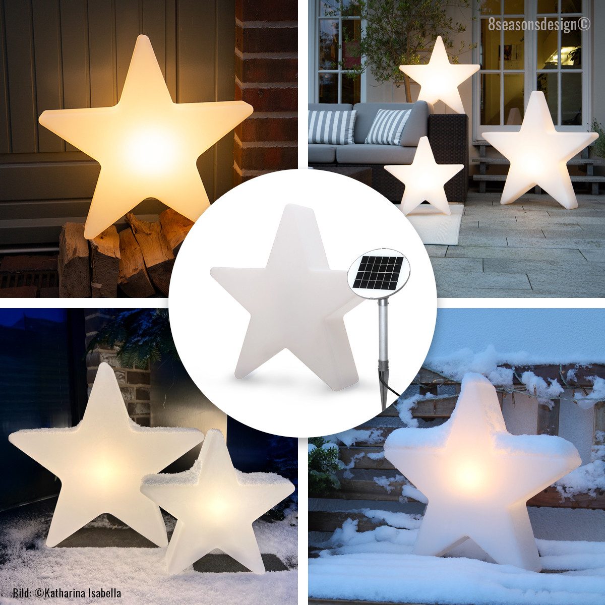 8 seasons design LED Stern Shining Star, LED fest integriert, Warmweiß, 40 cm weiß für In- und Outdoor