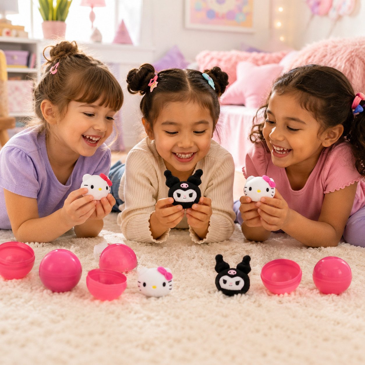 SANRIO Spielfigur Hello Kitty and Friends Mystery Kapsel Plüschfigur zufällig Figur, (Spar-Set, 1-tlg), Überraschungskugel mit weicher Sammelfigur, nicht wählba – Bild 4 von 5