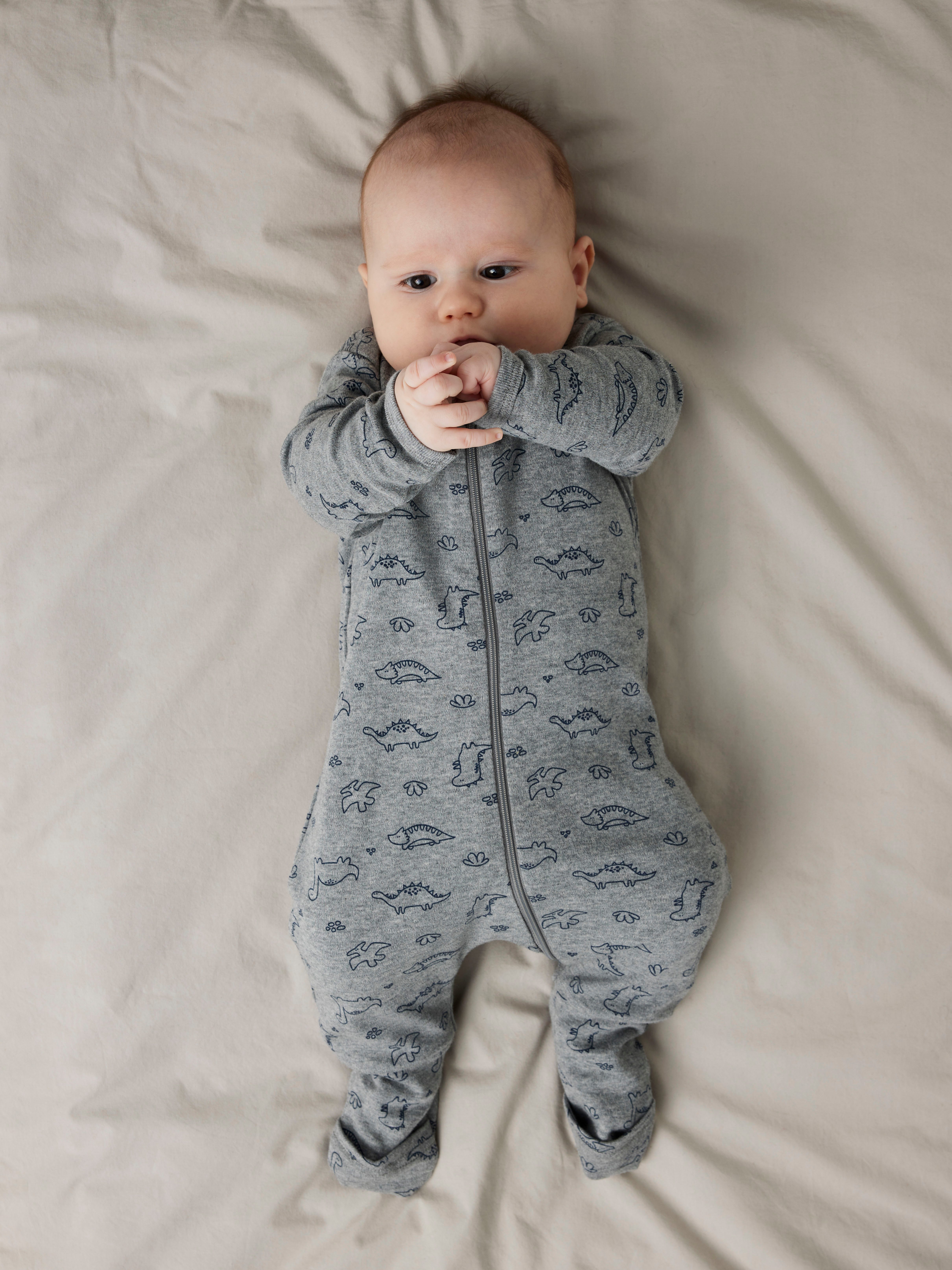 Name It Schlafanzug NBMNIGHTSUIT 2P ZIP FF GREY DINO NOOS (Packung, 2 tlg) mit tollen Dino-Motiven