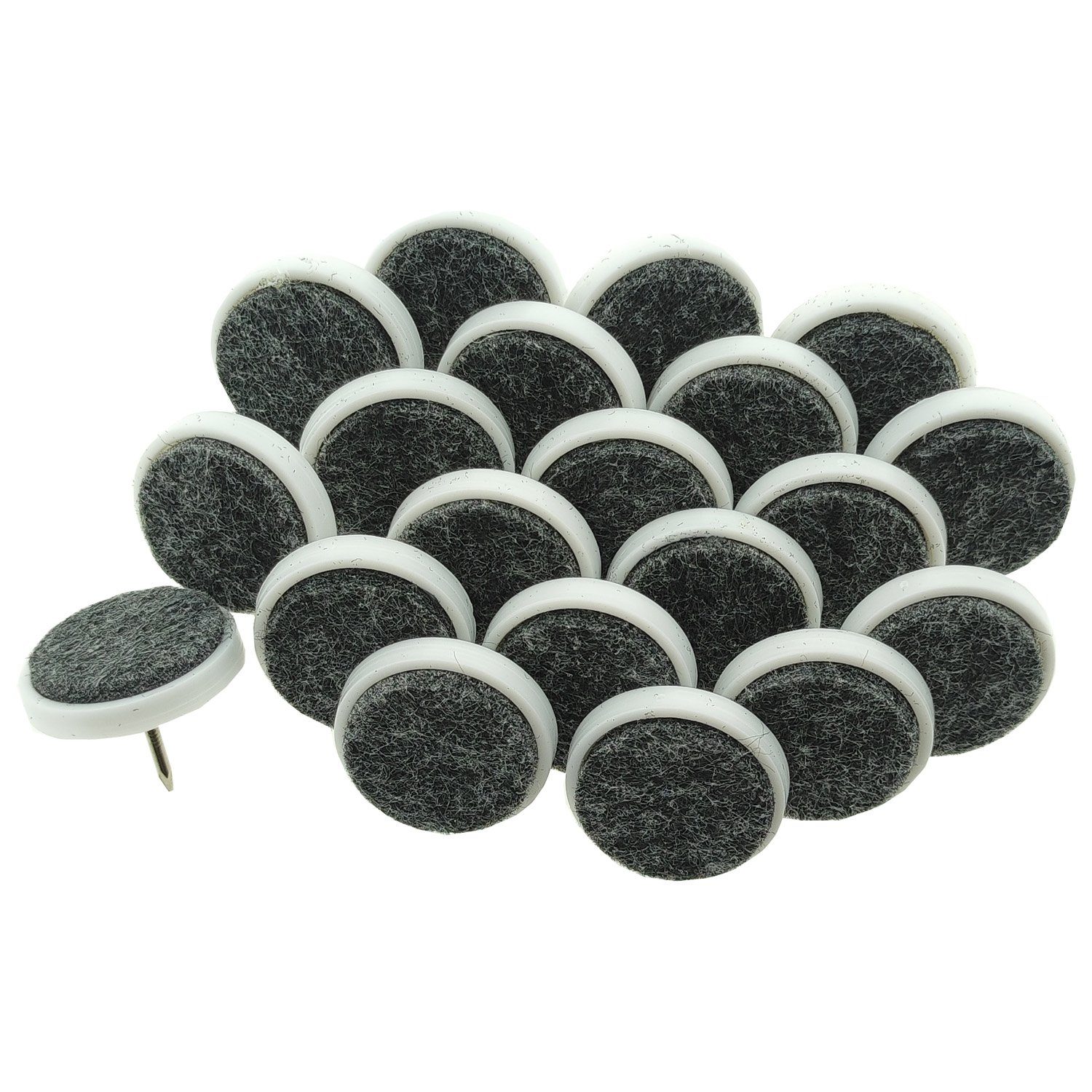 HundB Войлочные планеры 20 Войлочные планеры mit Nagel, Ø 2 cm (1 Packung), (Set, 20 St), Stuhlgleiter Parkettgleiter Bodenschutz Laminatgleiter
