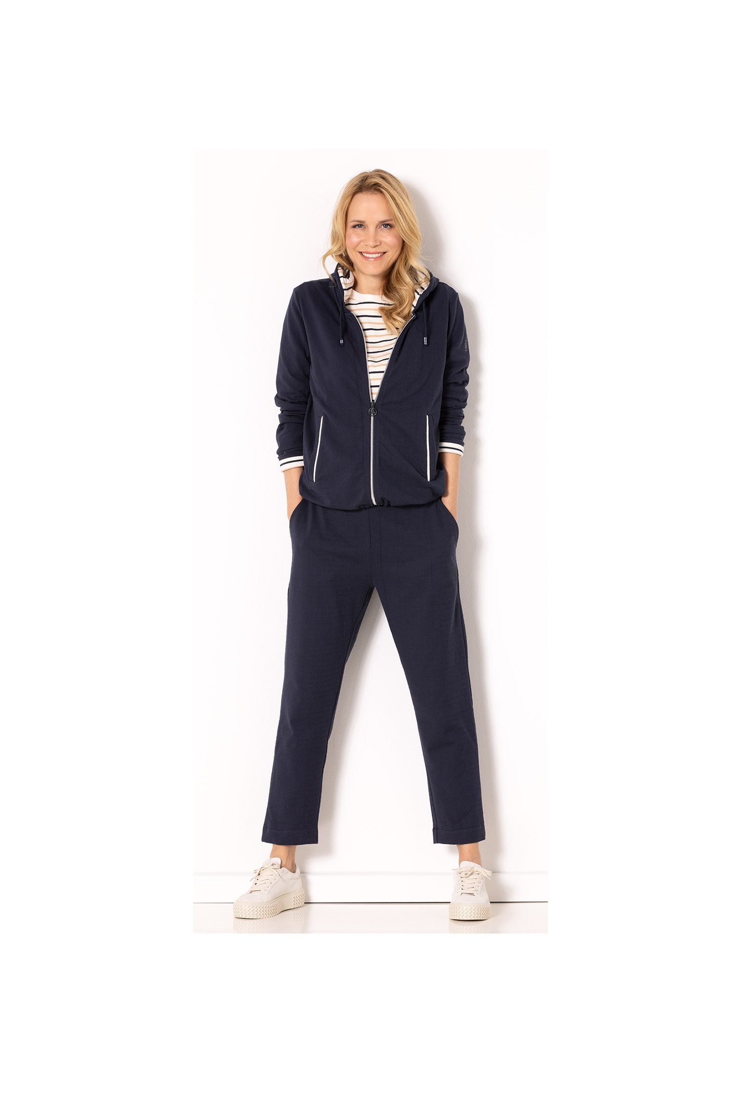SER Sweatjacke Sweatjacke Ringeleinsätze W4250330 günstig online kaufen