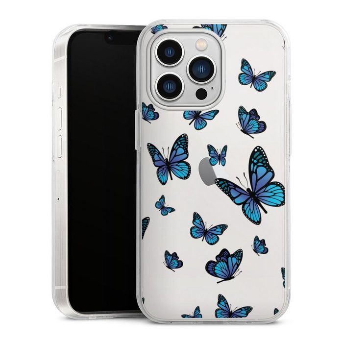 DeinDesign Handyhülle Schmetterling Muster transparent Butterfly Pattern Transparent Apple iPhone 13 Pro Hülle Bumper Case Handy Schutzhülle