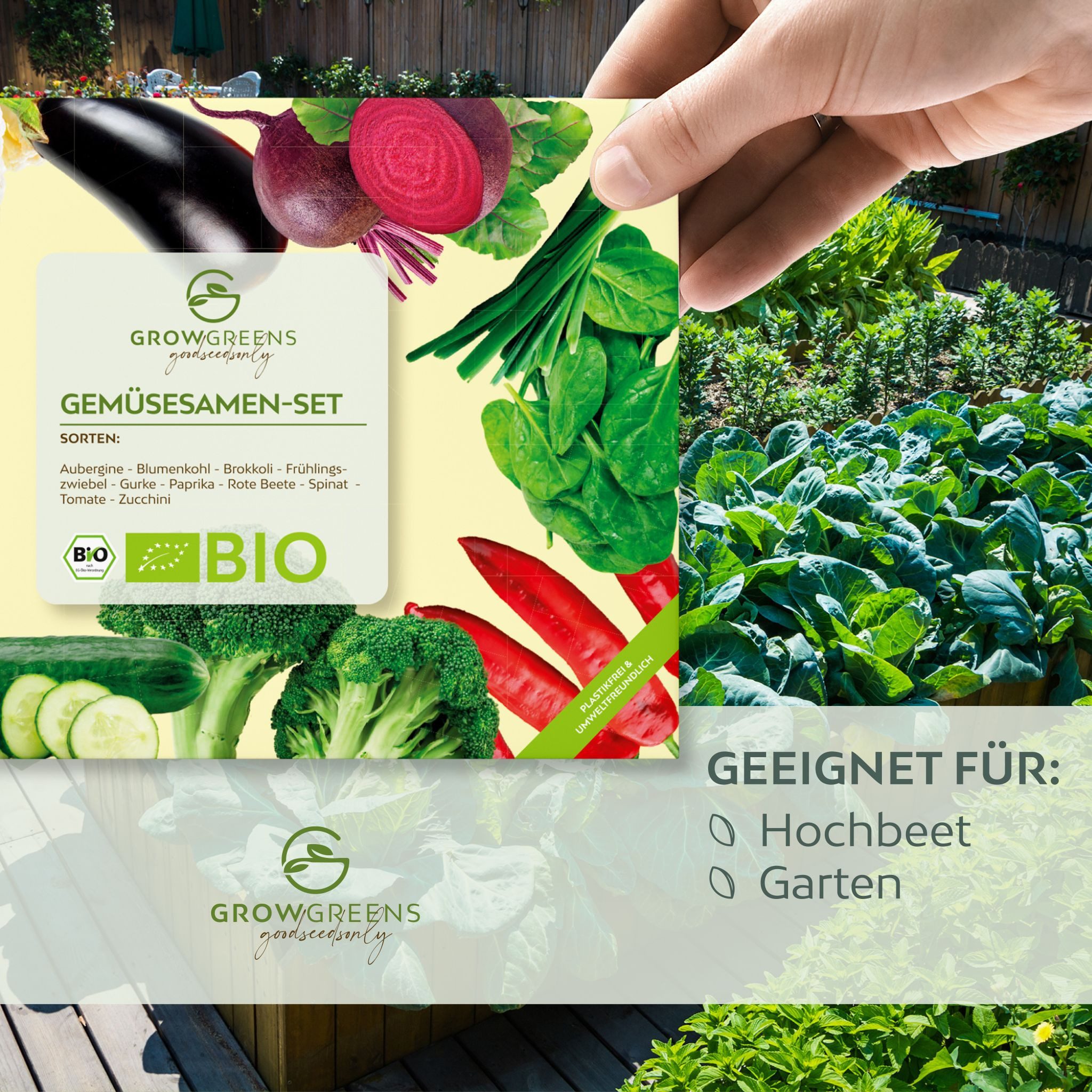 Growgreens Gemüsesamen BIO Gemüsesamen Set (10 Sorten) - Anzuchtset aus biologischem Anbau, Gemüse – Bild 5 von 5