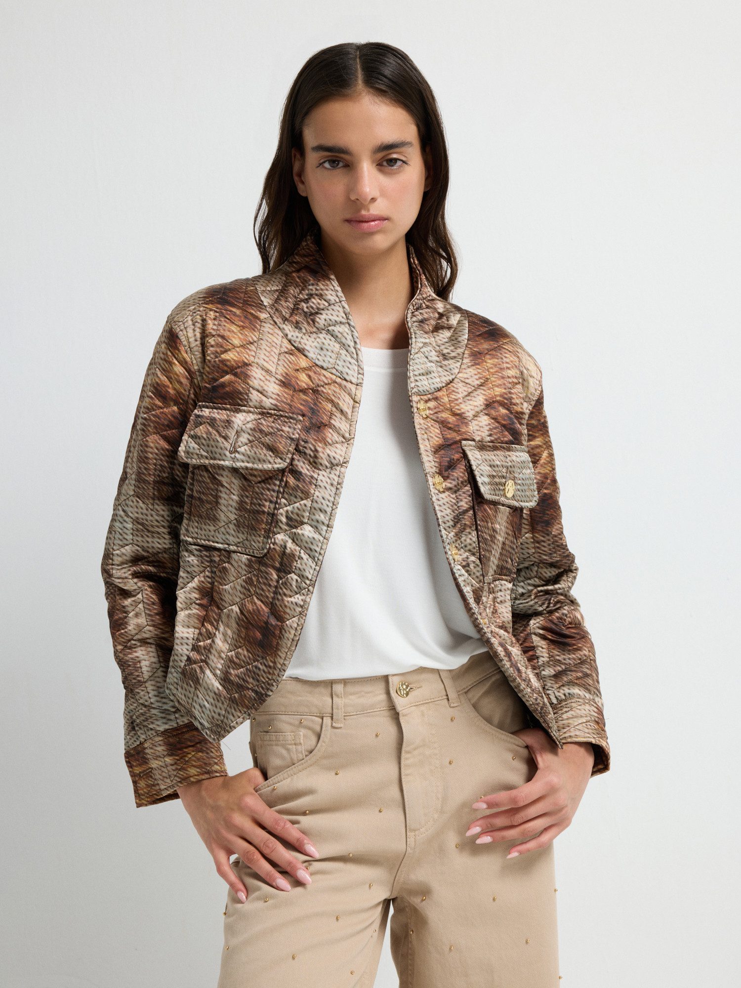 adL Kurzjacke Bedruckte Steppjacke