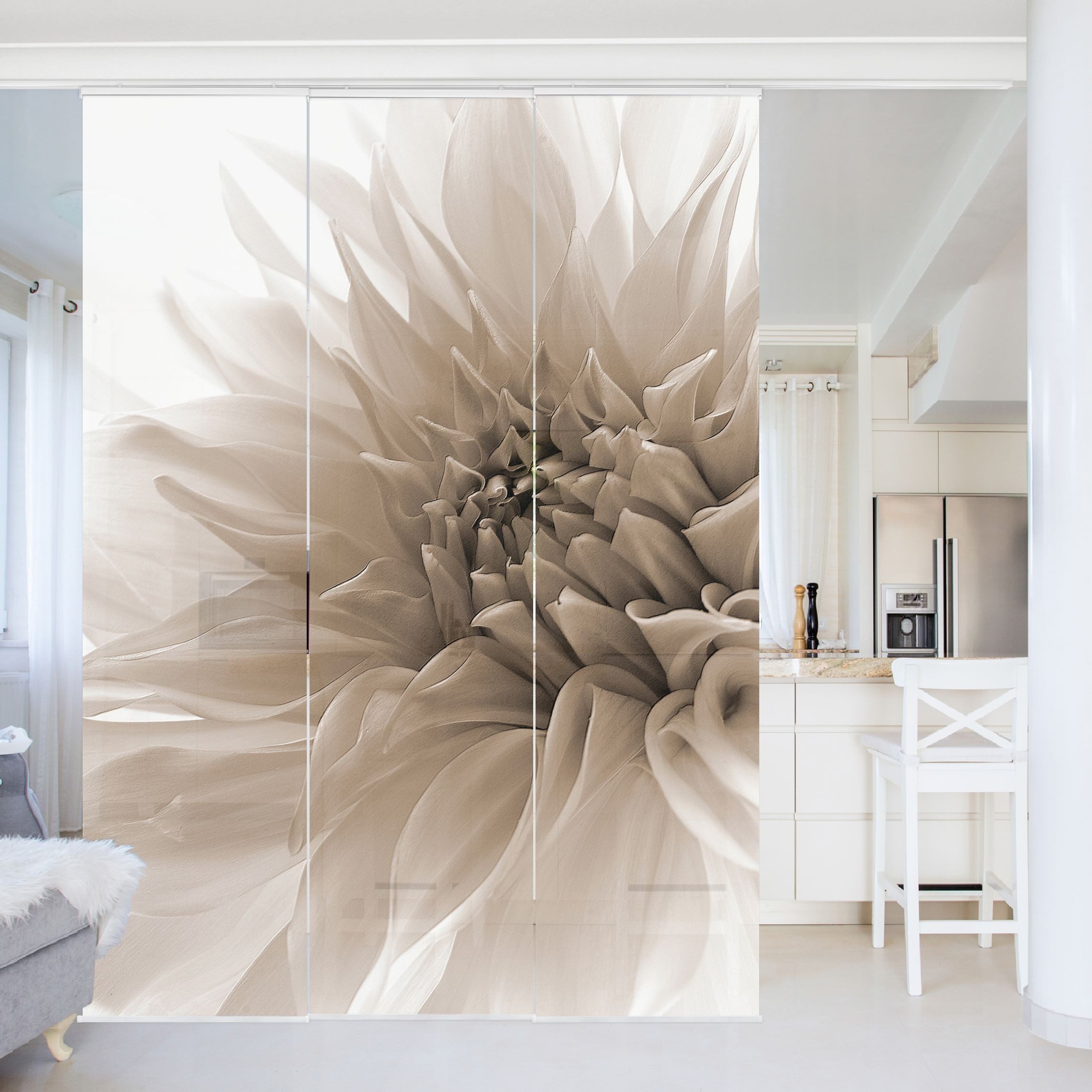 Bilderdepot24 Schiebegardine modern Flächenvorhang blickdicht Dahlie günstig online kaufen