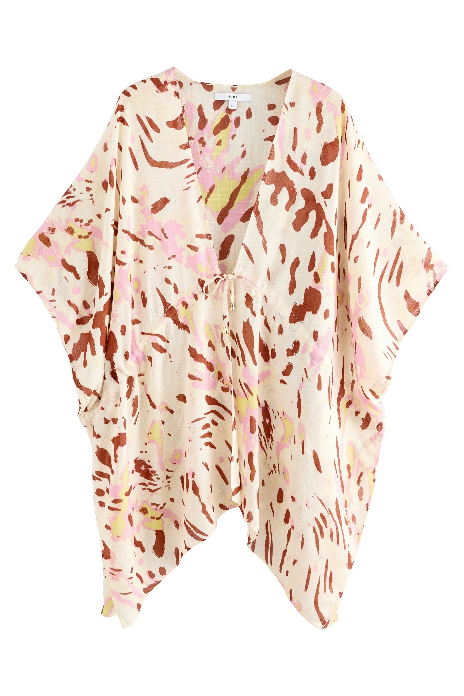 Next Strandkleid Langer Kimono mit Bindegürtel günstig online kaufen