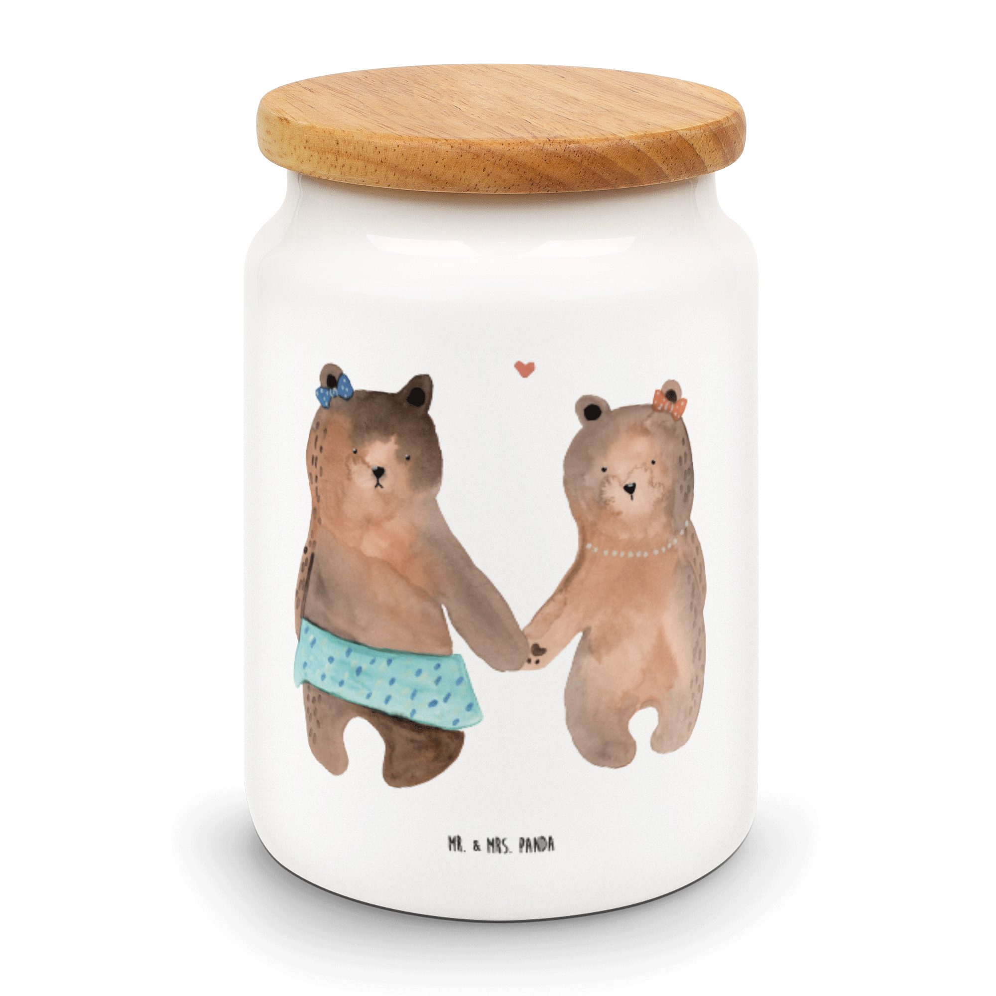 Weiß Bär Leckerli, & Panda Geschenk, Vorratsdose Keramik, Aufbewahrungsdose, - - (1-tlg) Mr. Teddybär, Mrs. Freundin