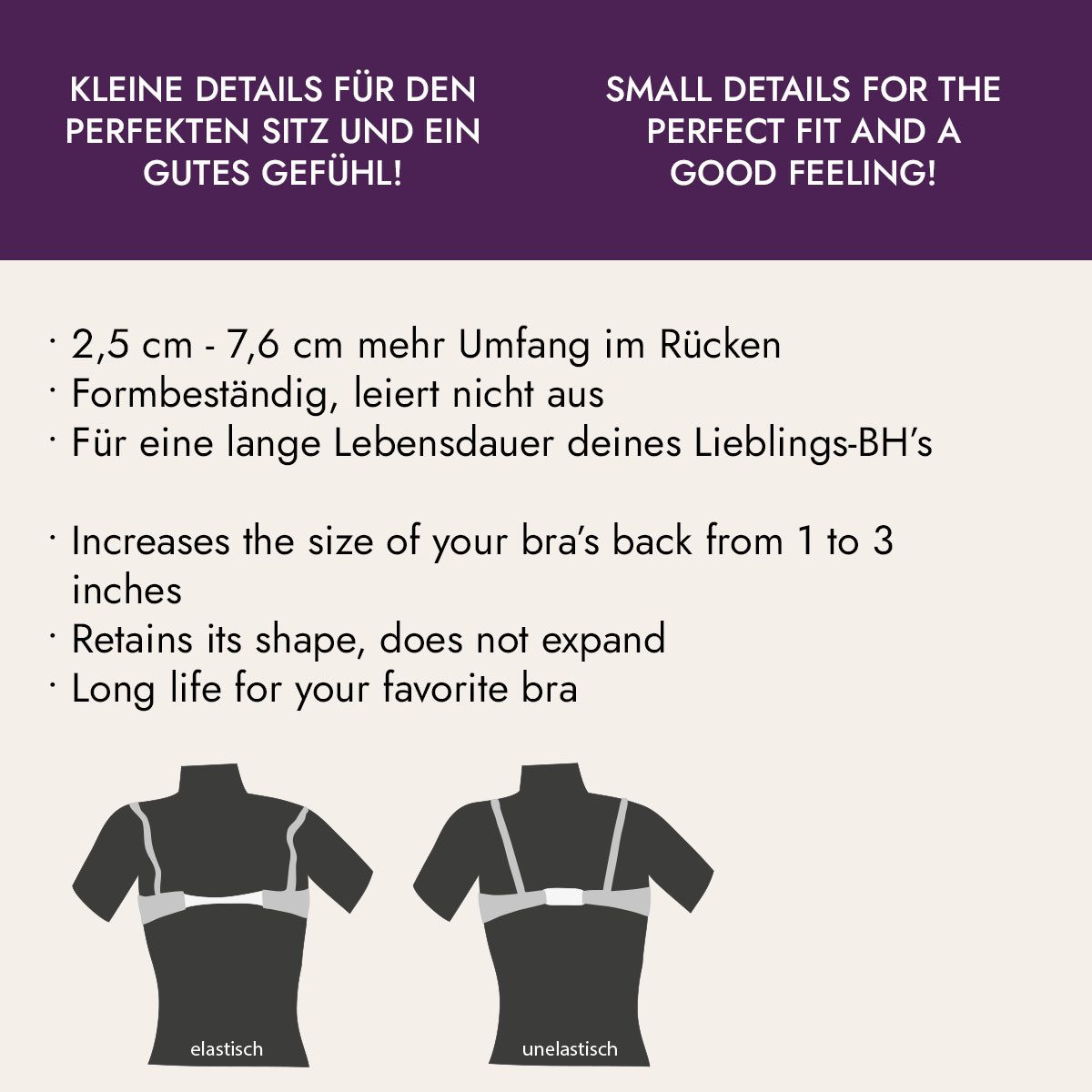 Miss Perfect BH-Verlängerung 50500-73, Bra Back Extender – BH-Verlängerung für perfekte Passform
