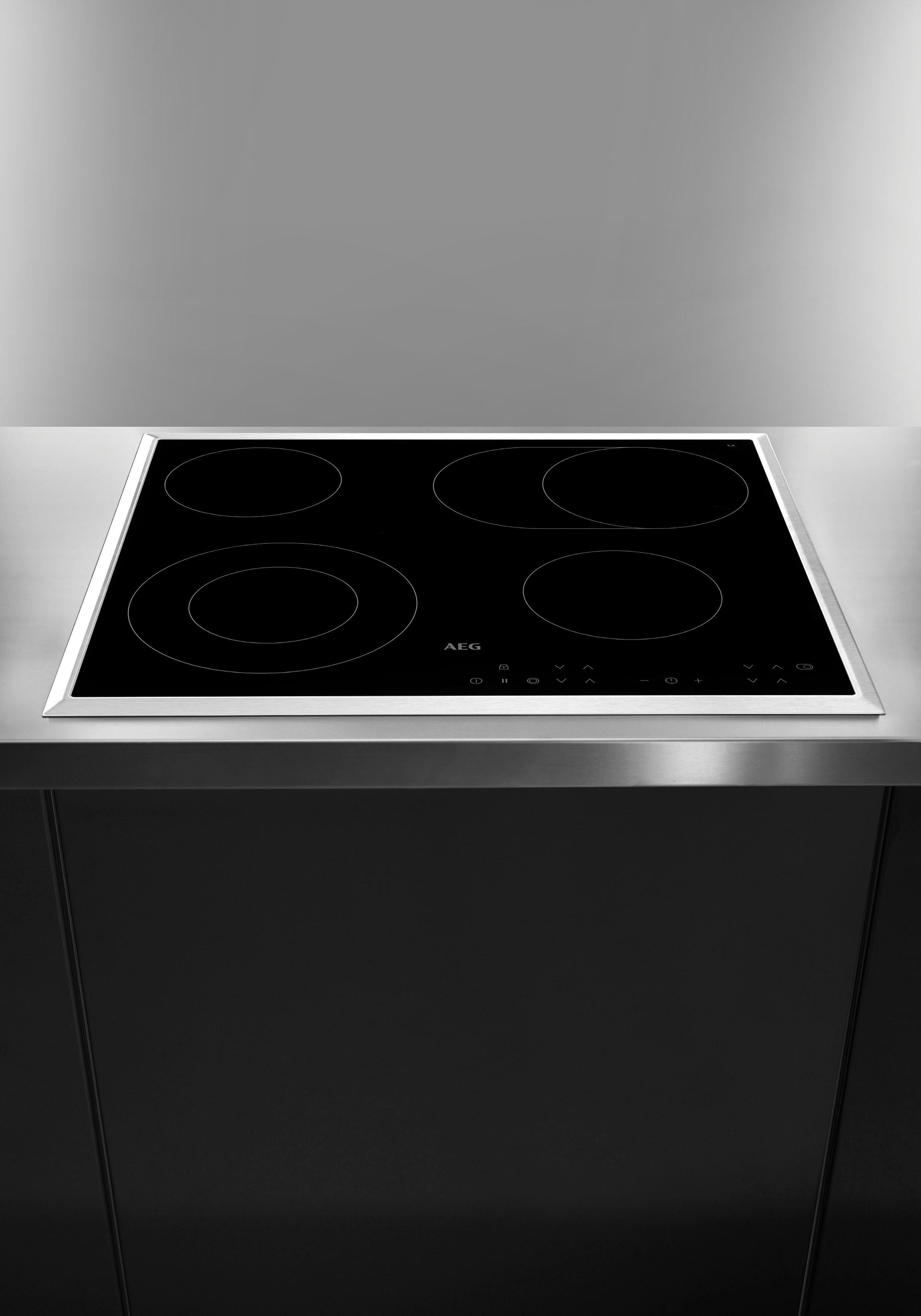 AEG Elektro-Kochfeld HK634060XB, Strahlenbeheiztes Kochfeld, mit vier Kochzonen, mit Touch-Control