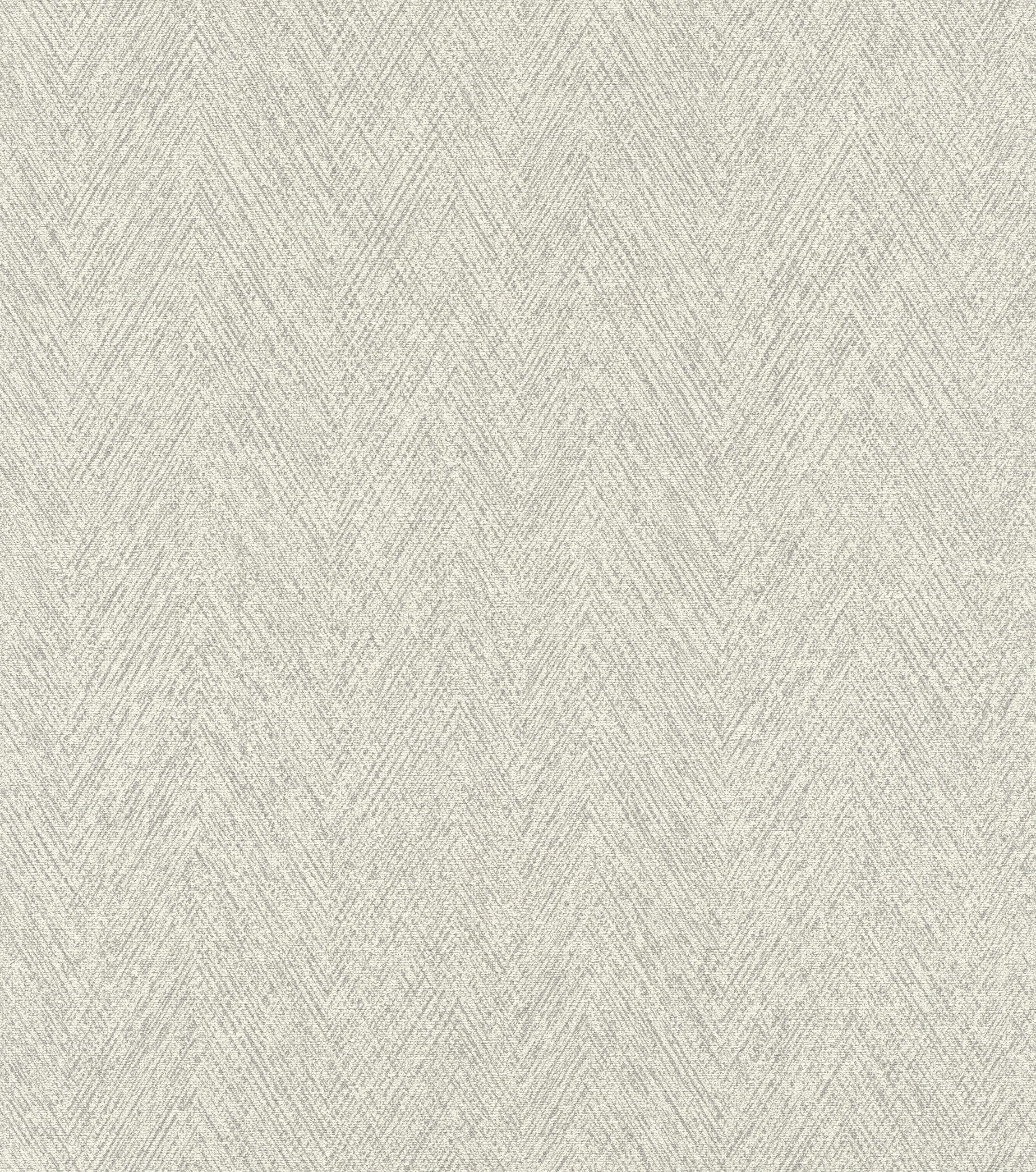 Rasch Vliestapete Fischgrät-Muster - Vinyltapete Grau, grafisch, (1 Rolle, 1 St., Kollektion Atelier Tissé - 10,05 m x 0,53 m), gute Lichtbeständigkeit, feucht abwischbar, restlos abziehbar