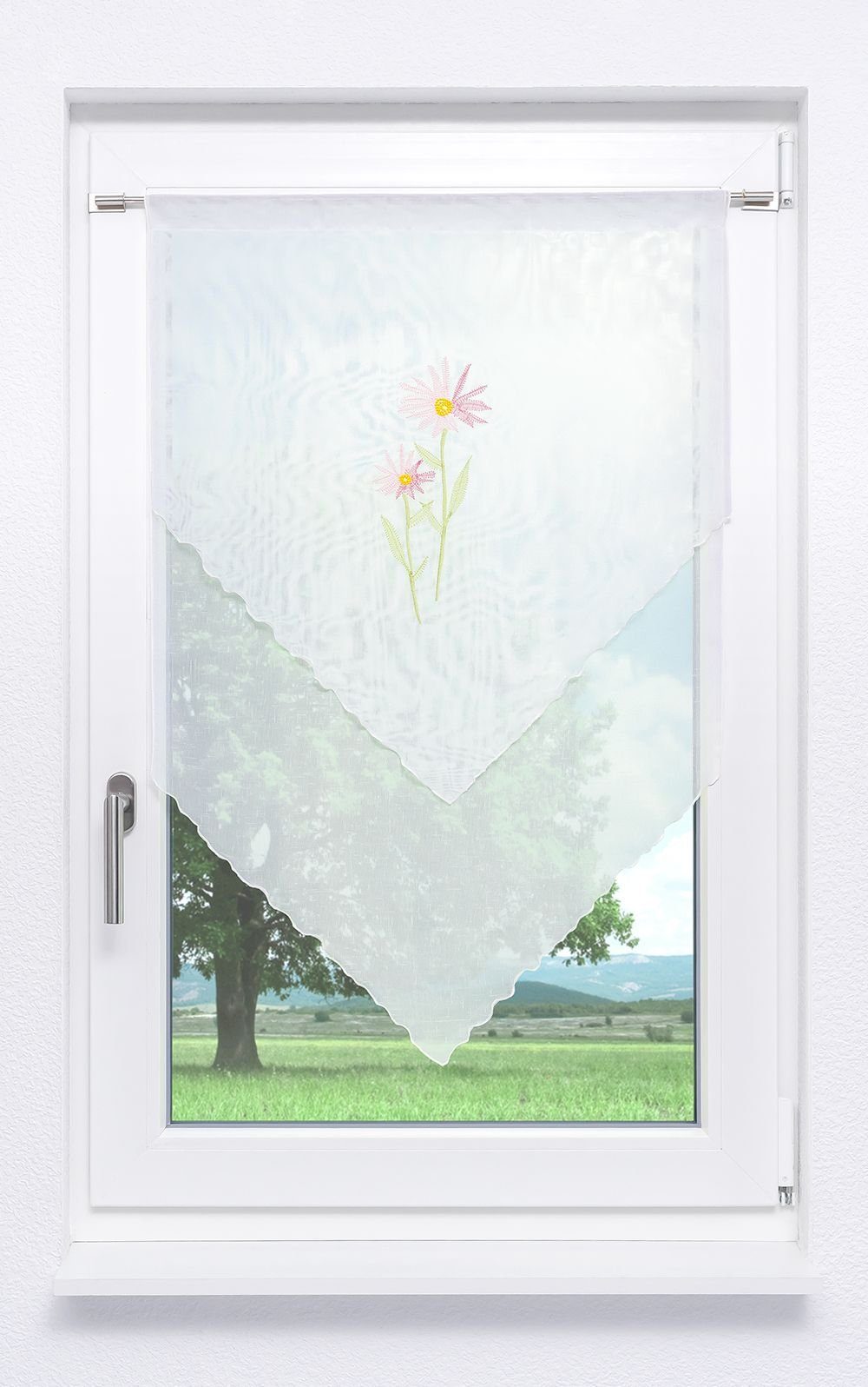 LYSEL® Scheibengardine Scheibenhänger Mancha (1 St), transparent, HxB 90x60cm