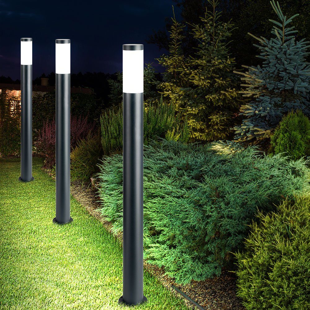 etc-shop LED Außen-Stehlampe, Leuchtmittel ANTHRAZIT Beleuchtung Warmweiß, Garten Steh inklusive, Leuchte Wege