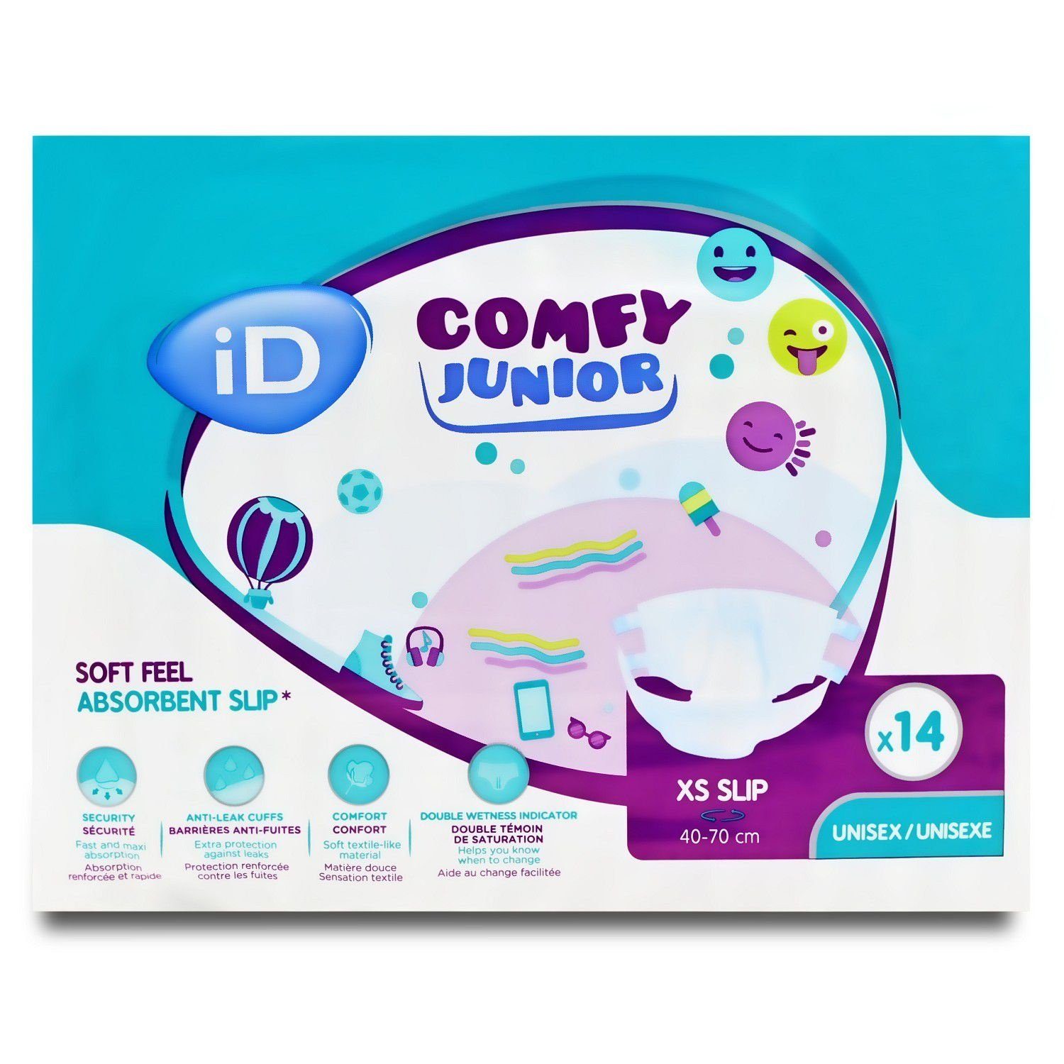 ID Comfy Windeln ID Comfy Junior Slip XS Umfang 40-70 cm, 14 St | Windeln