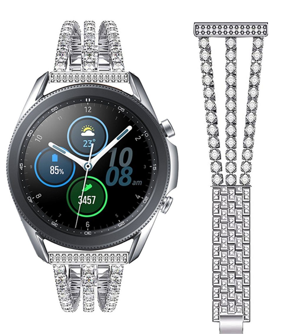 ELEKIN Active Smartwatch-Armband 44 Samsung 2 mm Silber Kompatibel Galaxy 40 mm mit Uhrenarmband