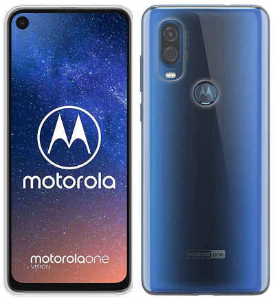 cofi1453 Handyhülle Silikon Hülle Basic für Motorola Moto One Vision, Case Cover Schutzhülle Bumper