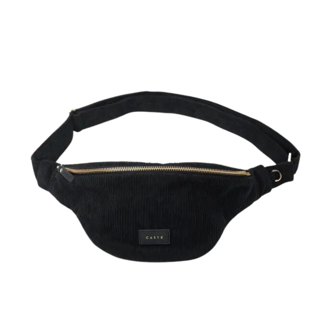Gürteltasche Damen Gürteltasche Cordoptik schwarz