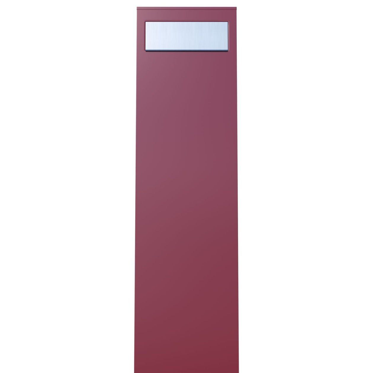 Bravios Briefkasten Standbriefkasten Edelstahlklappe Rot mit Monolith