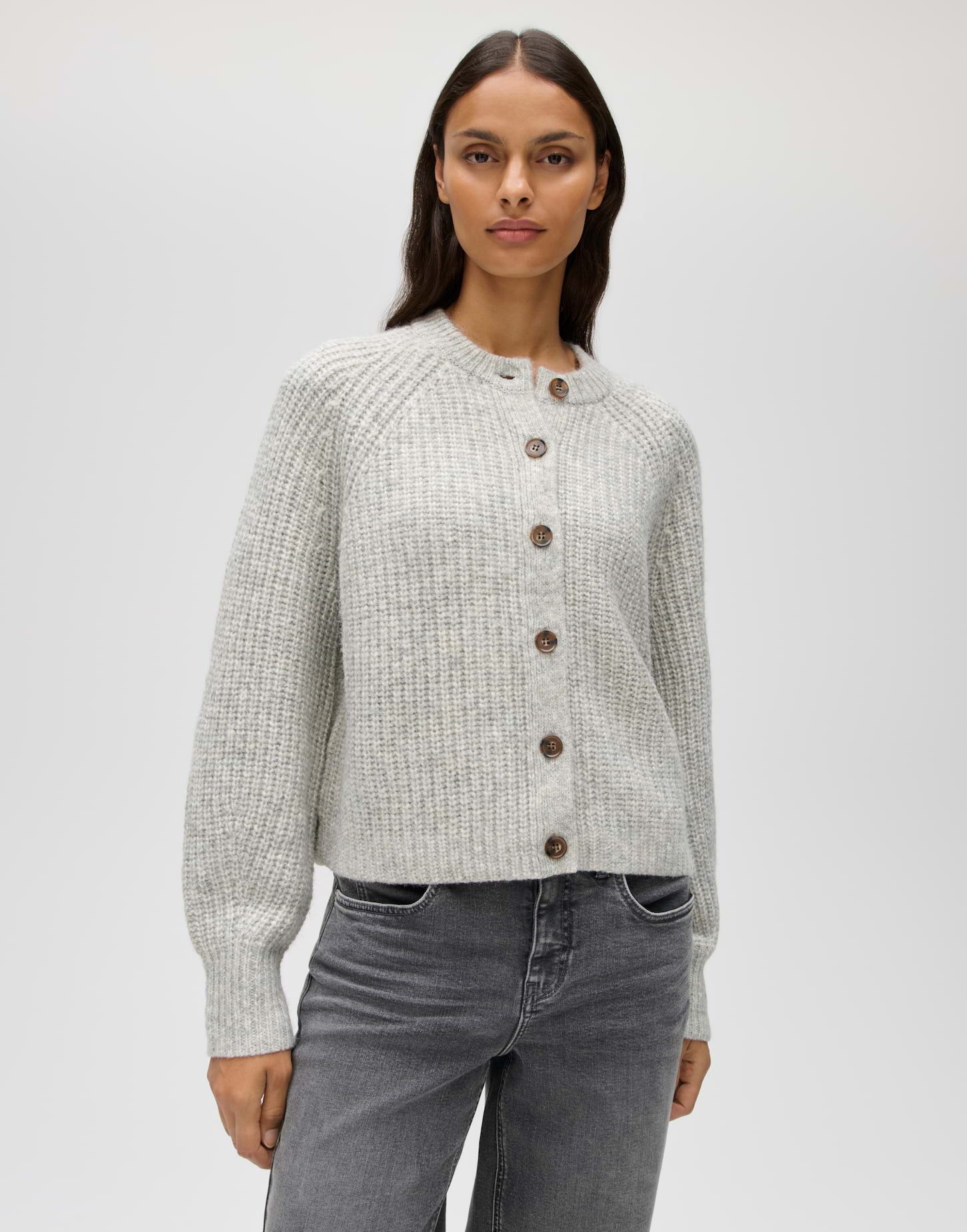 OPUS Cardigan Cardigan mit feiner Mélange Optik Regular Fit