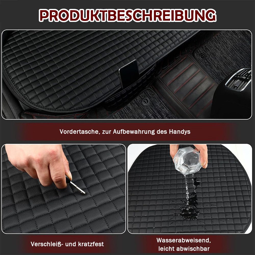 AFKSMILE Autositzauflage Sitzkissen Auto,PU Autositzbezüge,Universeller Rutschfest Sitzauflagen, 1-tlg., Sitzauflage Auto, Autositzschoner Sitzunterlage Kratzfest,Wasserdichte