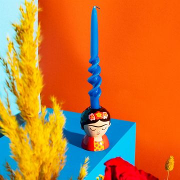 Sass & Belle Kerzenständer Frida (Kerzenhalter, 1 St., Dolomit, handbemalt), ca. Ø 6 x 9 cm, für Kerzen ca. Ø 2,3 cm