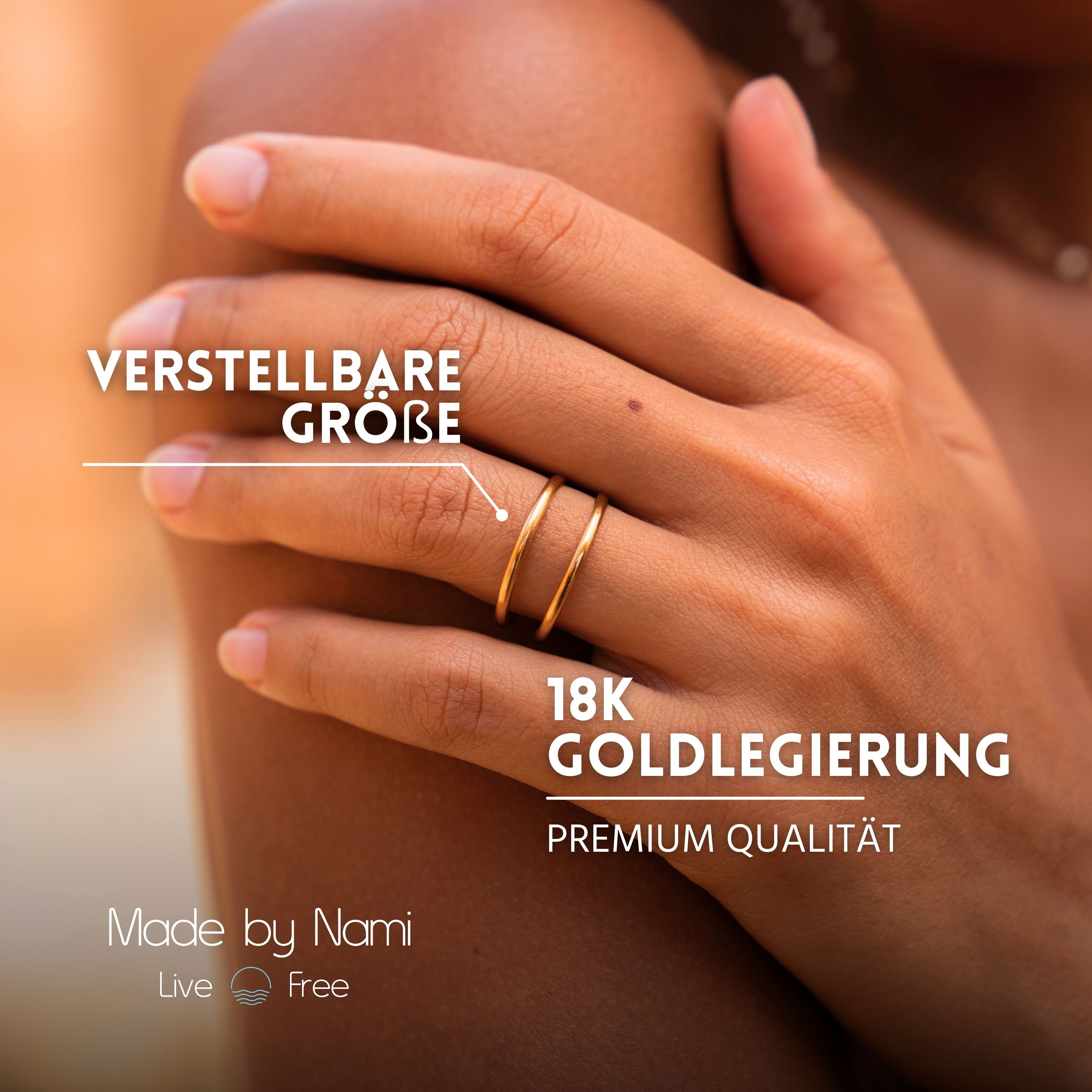 Made by Nami Fingerring Breiter Goldener günstig online kaufen