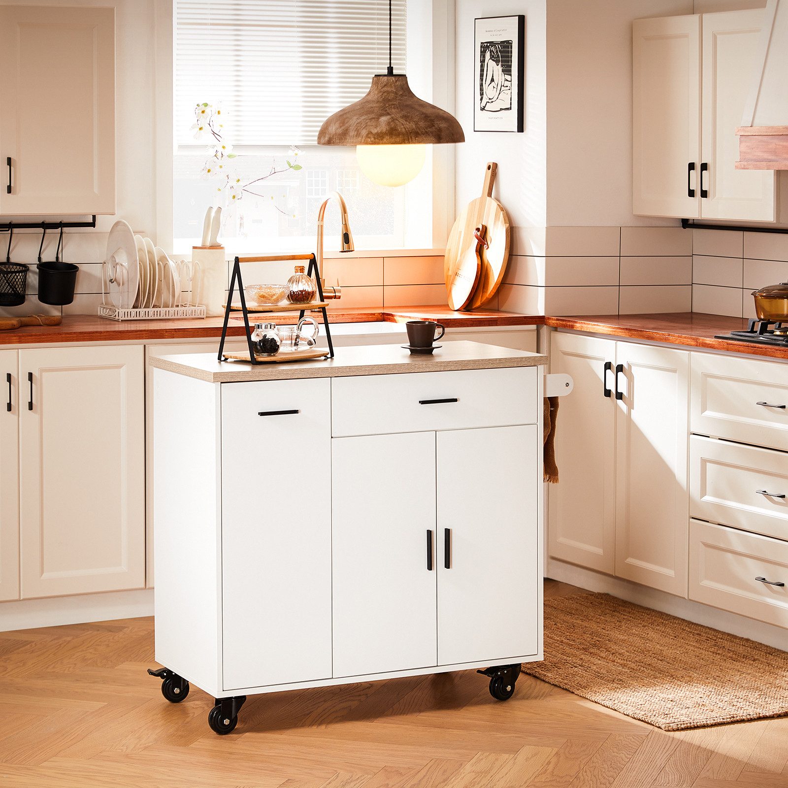 SoBuy Küchenwagen FKW126, Sideboard auf Rollen Küchentrolley Küche Wohnzimm günstig online kaufen