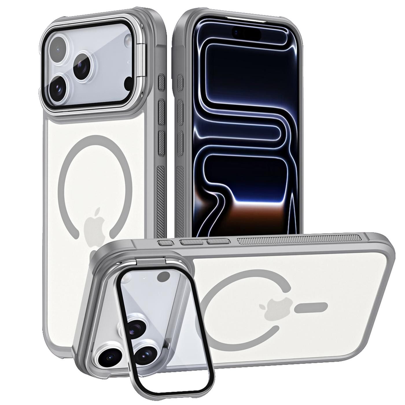 CoolGadget Handyhülle Hybrid CAM Handy Hülle für Apple iPhone 17 Pro Max 6,9 Zoll, Kameraschutzglas klappbar Schutzhülle Metallring für Magsafe Zubehör