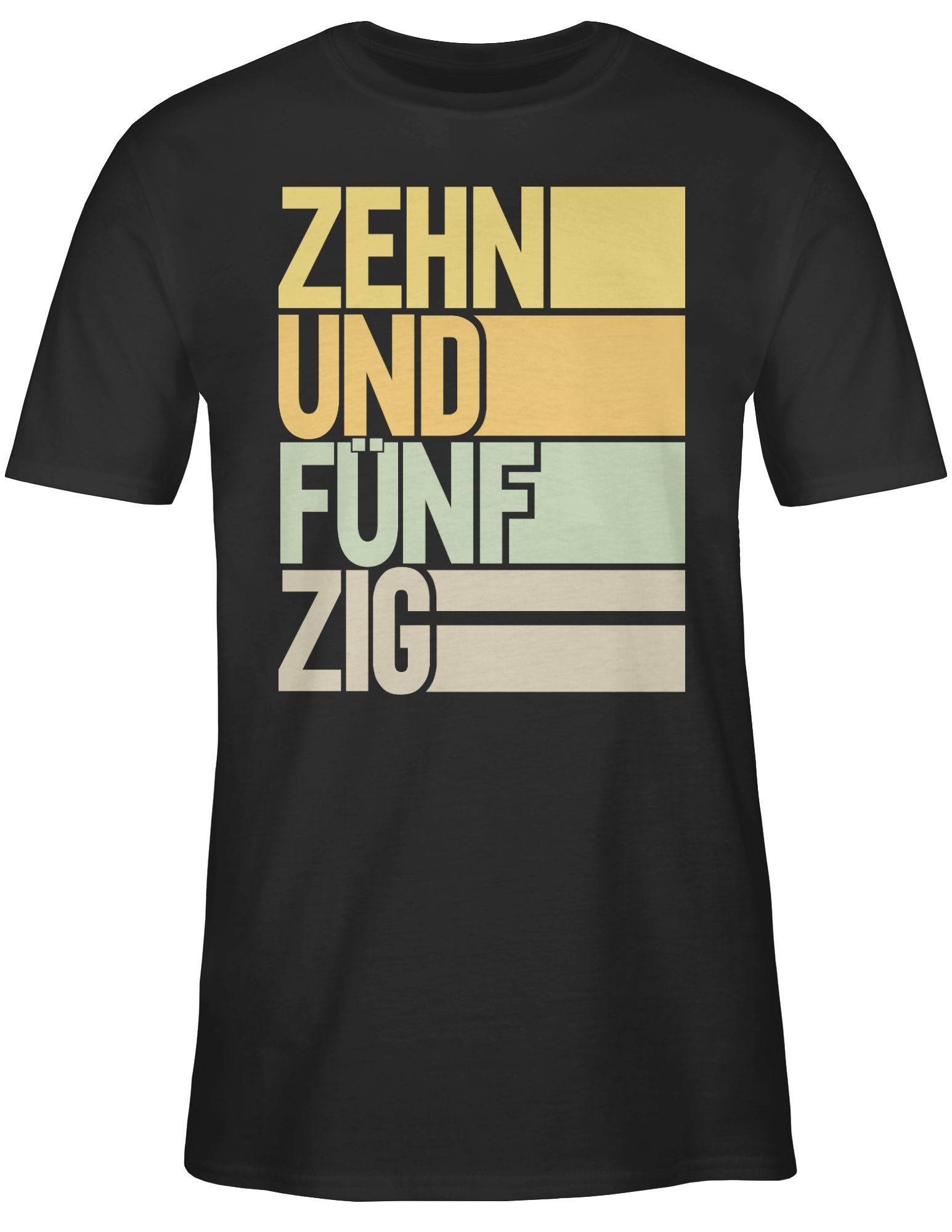 Shirtracer T-Shirt Zehnundfünfzig Geburtstag Schwarz 01 60