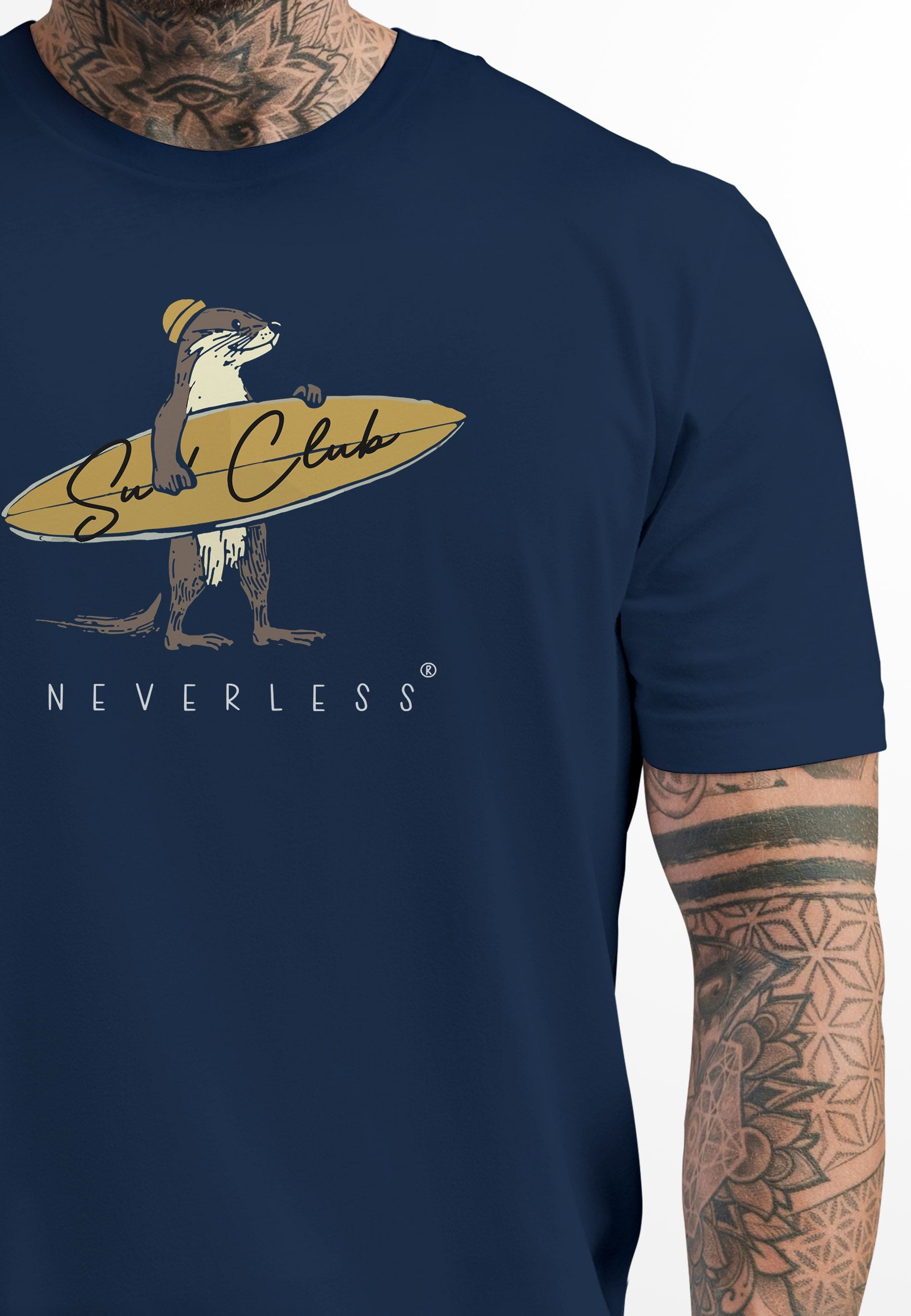 Neverless Print-Shirt Herren T-Shirt California Surfing günstig online kaufen