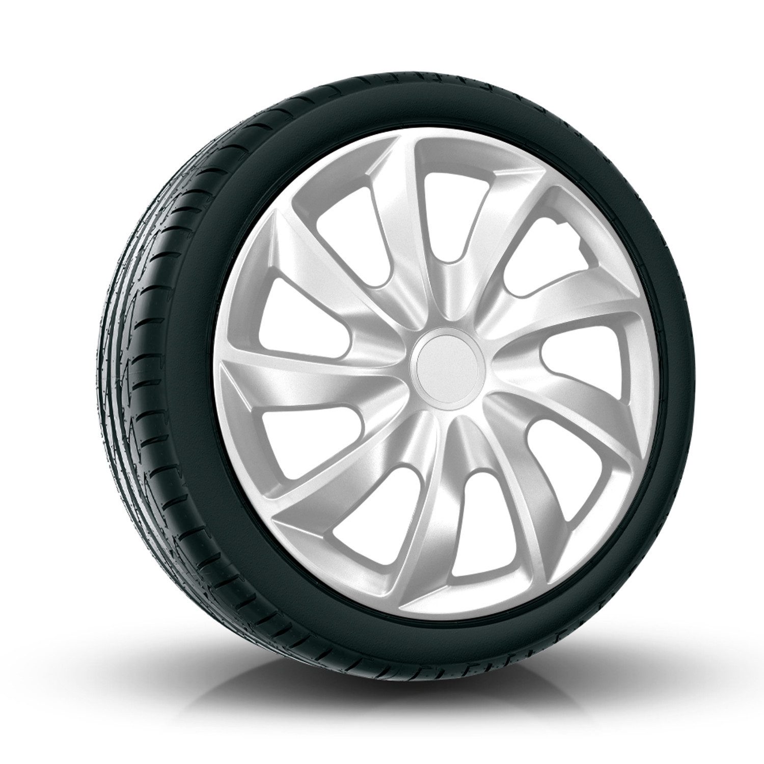 NRM Radkappen QUAD Bicolor, 13 in Zoll, Radzierblenden für Stahlfelgen Zweifarbige Radkappen Satz 4er Set