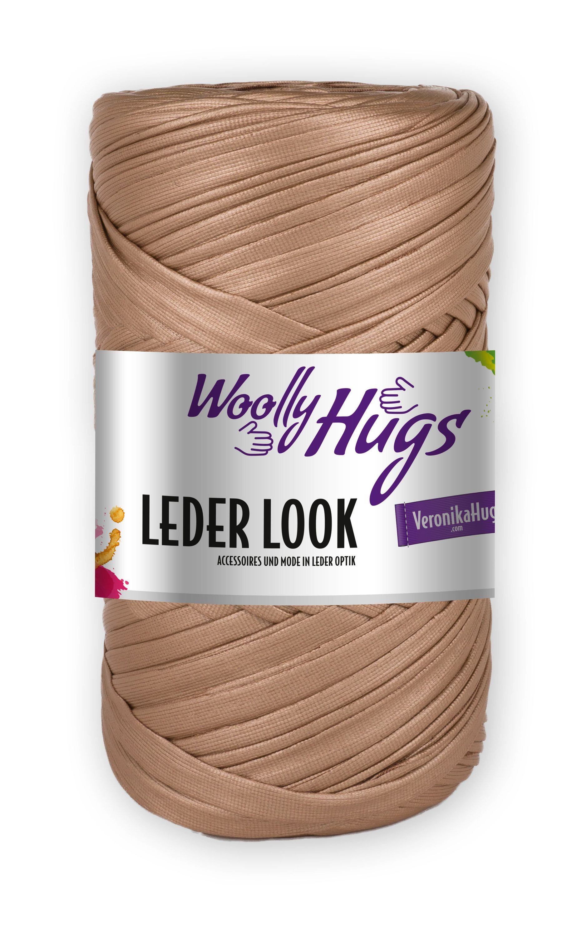 Woolly Hugs Woolly Hugs LEDER LOOK Häkelwolle, 80 m (Luxus-Garn mit Leder-Optik, ideal für DIY-Taschen), 200 g