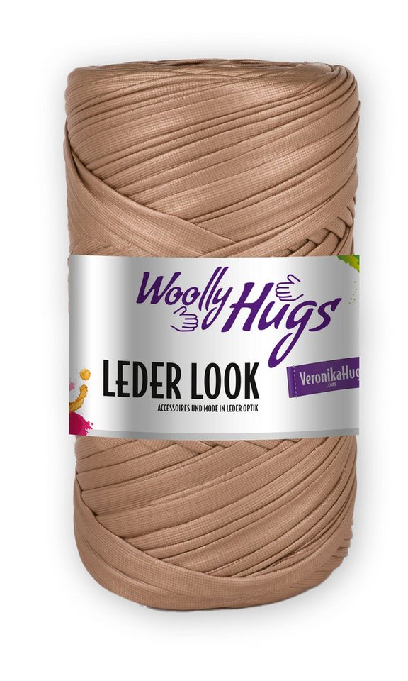 Woolly Hugs Woolly Hugs LEDER LOOK Häkelwolle, 80 m (Luxus-Garn mit Leder-Optik, ideal für DIY-Taschen), 200 g