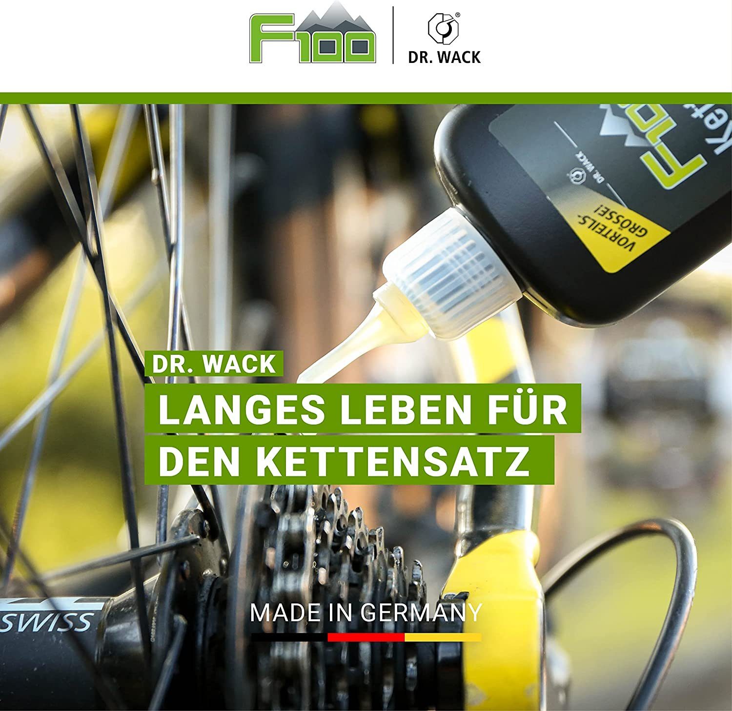 DR WACK Fahrrad-Montageständer Dr.Wack MTB Fahrrad F100 50ml Kettenöl Pflege Road Ebike