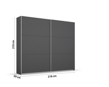 freiraum Schwebetürenschrank Aurelia in grau metallic - 218x210x59 (BxHxT)