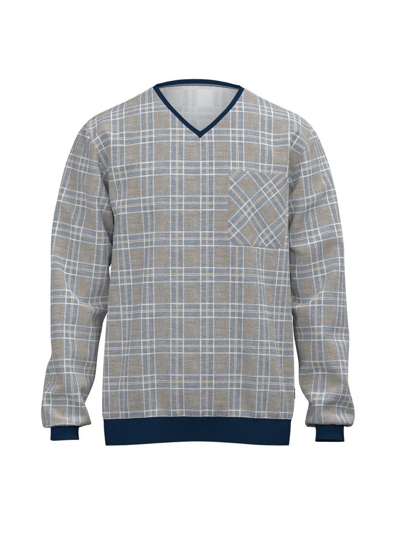Trigema Schlafanzug TRIGEMA Pyjama Langarmshirt mit Karo-Muster (1 tlg)