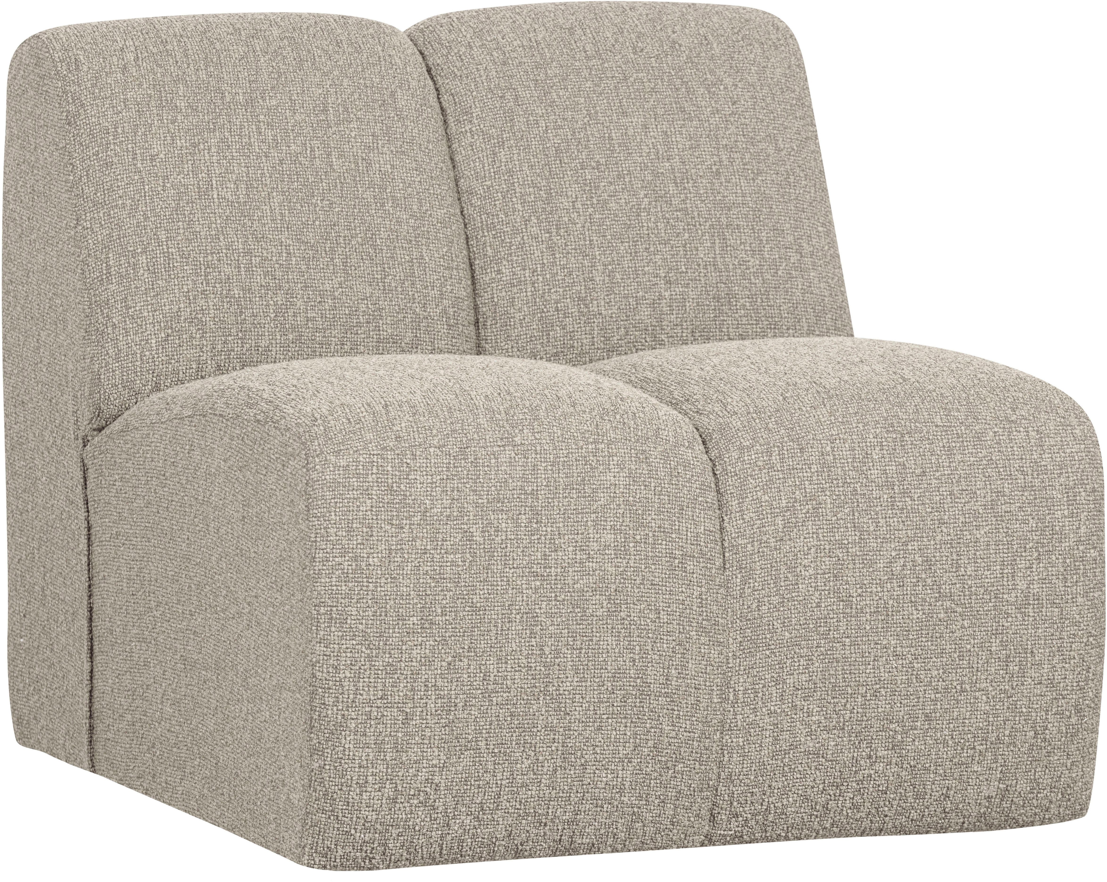 WOOOD Sofa-Mittelelement Mojo Bouclé-Bezug mit vertikaler Steppnaht B 84 x D 97 x H 74 cm, Maximale Verschleißfestigkeit, Tragkraft 120 kg, montiert geliefert
