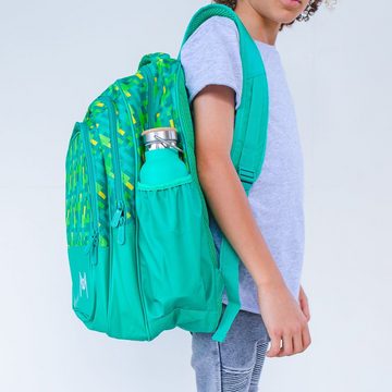 MontiiCo Kinderrucksack Großer Rucksack für Kinder - Schultasche für Mädchen und Jungs, Pixels