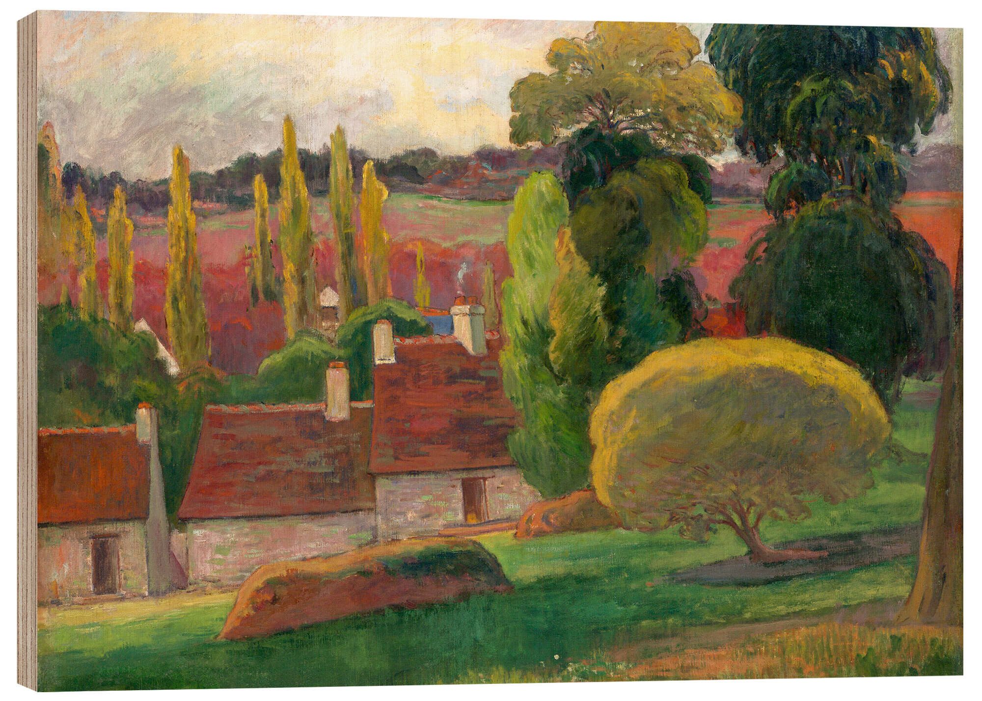 Posterlounge Holzbild Paul Gauguin, David Mühle in Pont Aven, Malerei