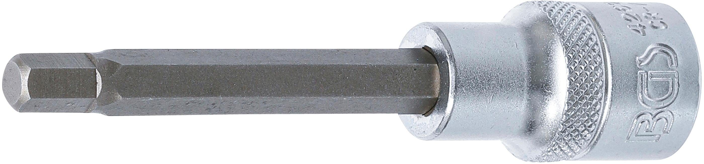BGS technic Sechskant-Bit Bit-Einsatz, Länge 7 mm (1/2), 100 mm Innenvierkant Innensechskant mm, Antrieb 12,5