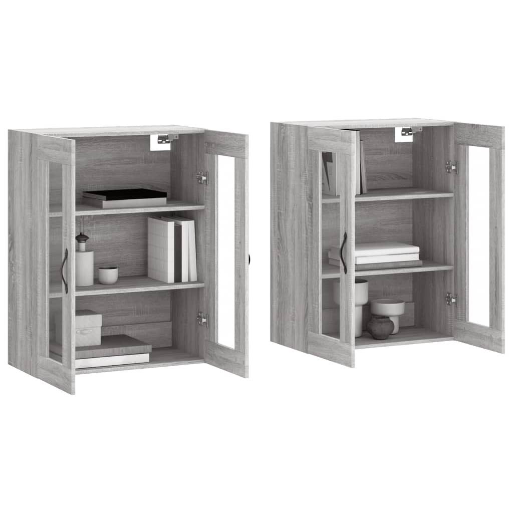 vidaXL Sideboard Wandschränke 2 Stk. Grau günstig online kaufen